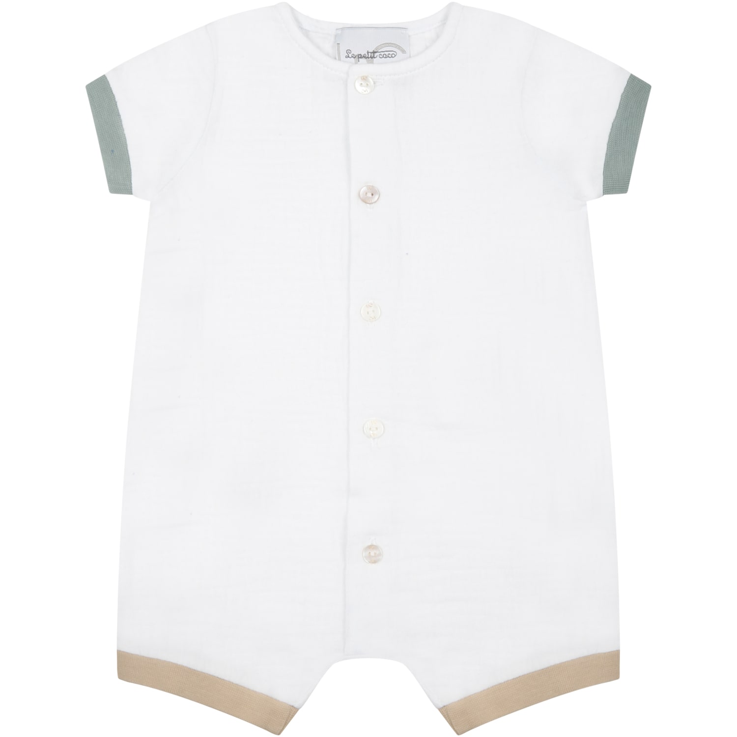 Le Petit Coco White Romper For Baby Kids