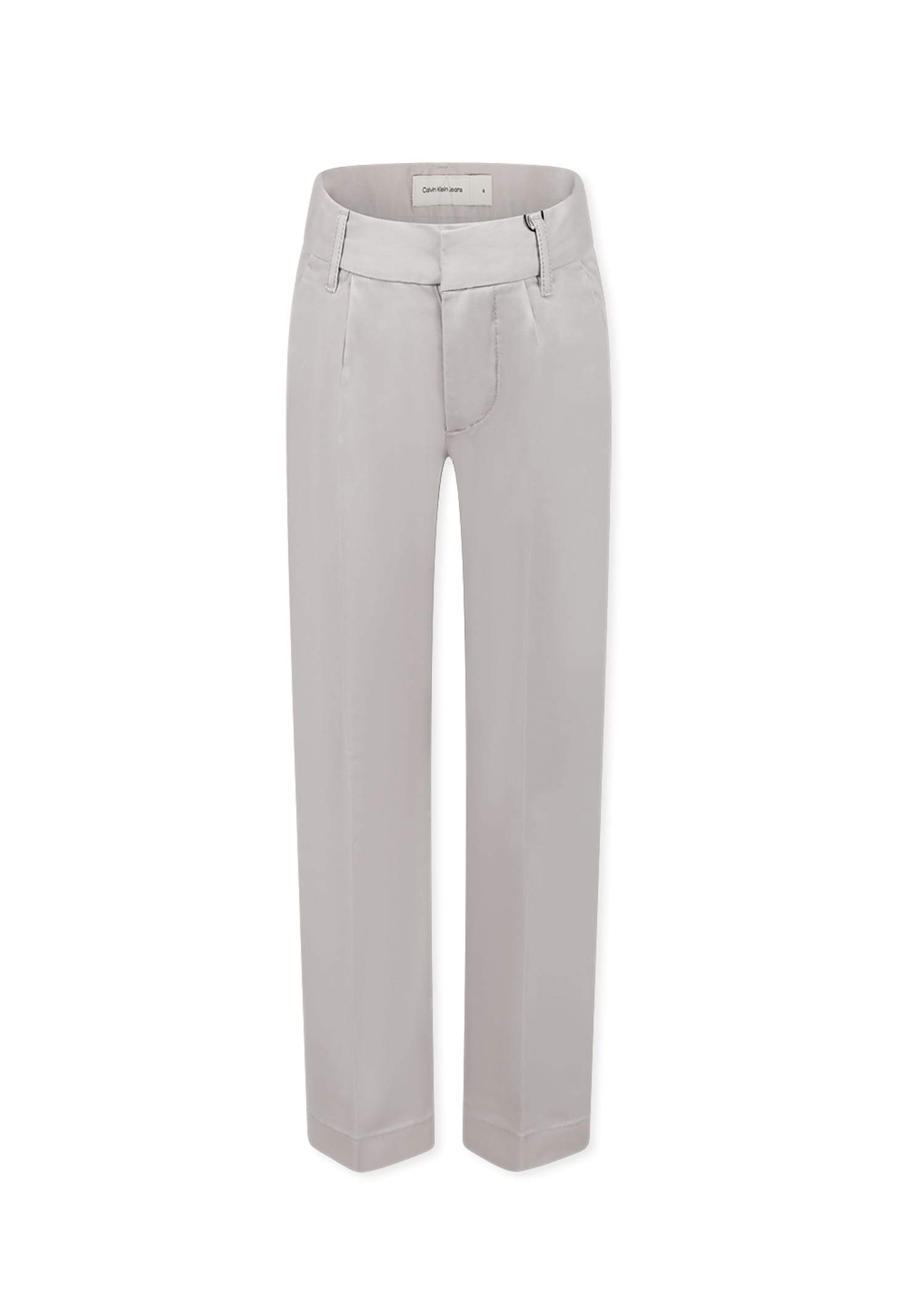 Calvin Klein Beige Trousers For Boy With Logo In Ivory