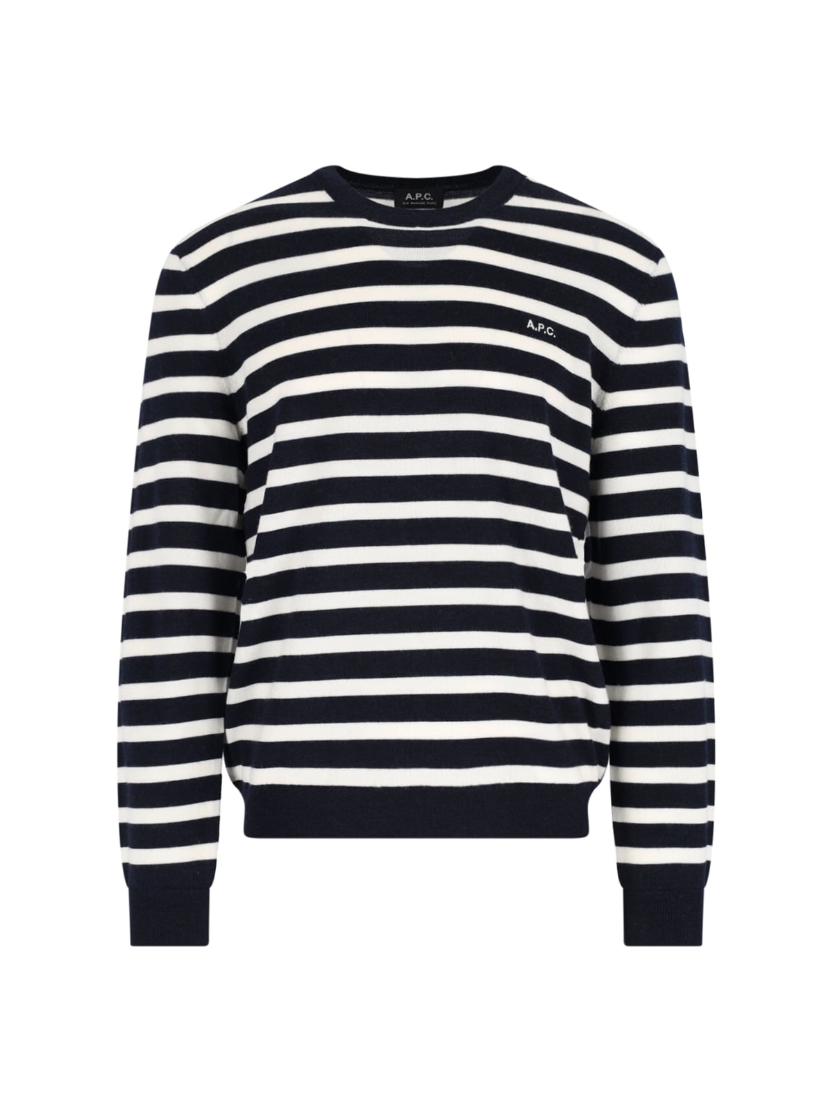 A. P.C. Striped Virgin Wool Sweater