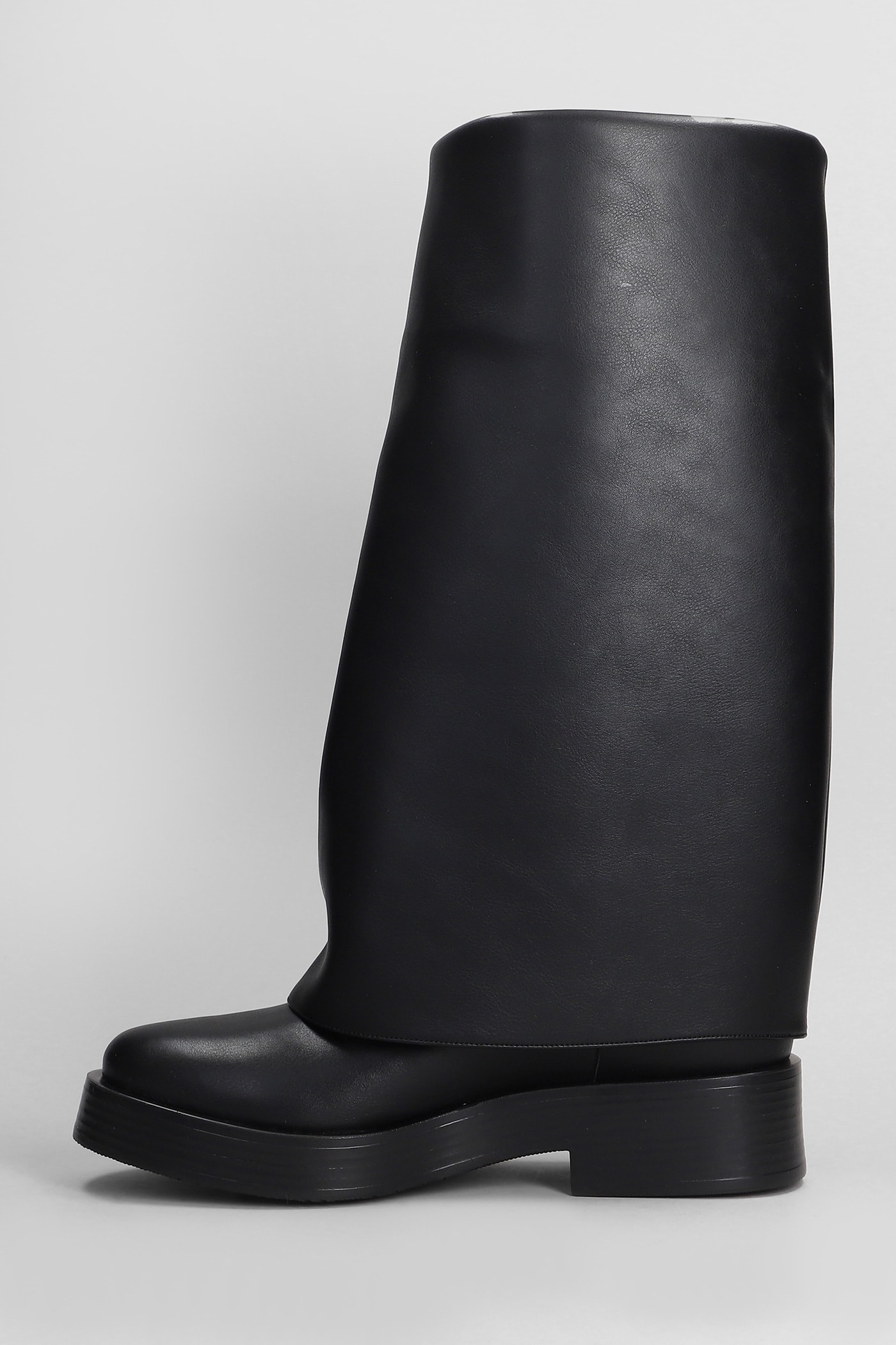 Shop Casadei Charlie Low Heels Boots In Black Leather