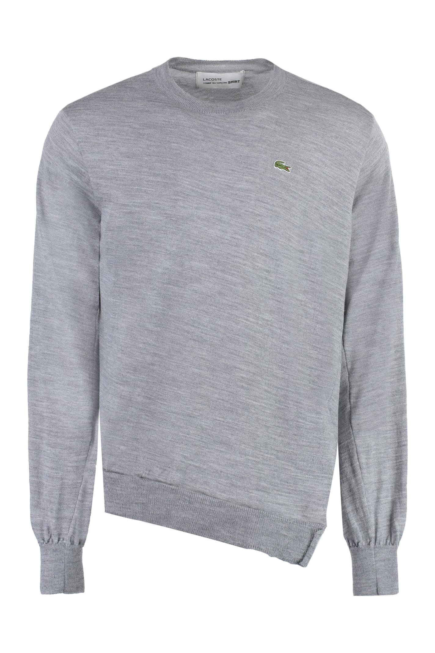 Comme Des Garçons Shirt Lacoste X Comme Des Garçons - Crew-neck Wool Sweater In Grey