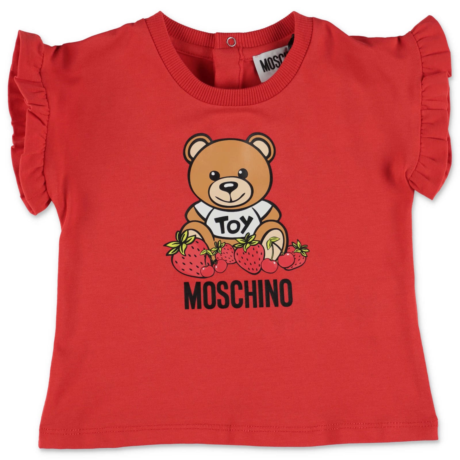 Moschino T-shirt Rossa Teddy Bear In Jersey Di Cotone