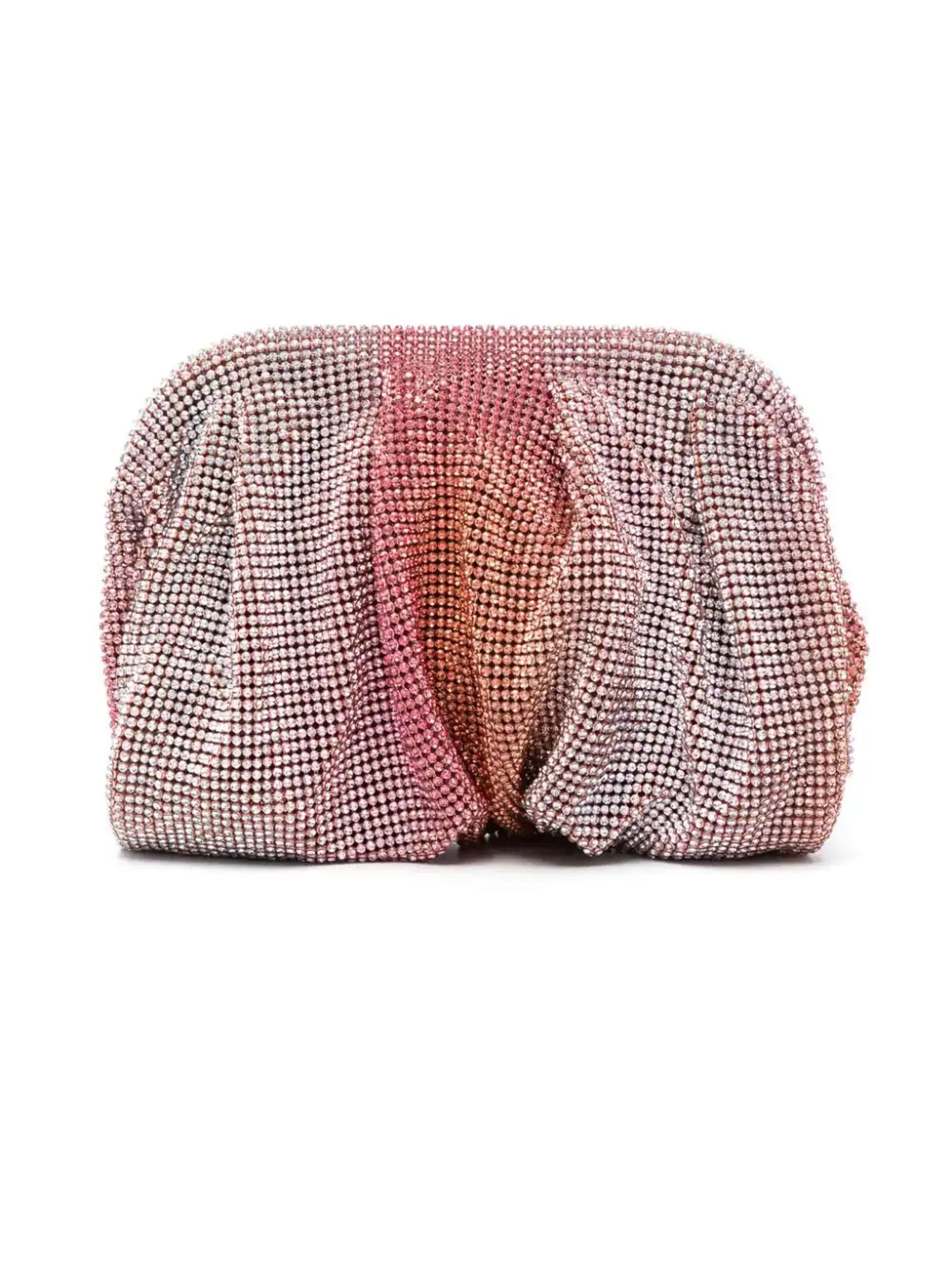 Shop Benedetta Bruzziches Raspberry Pink Venus Petite Crystal Clutch Bag
