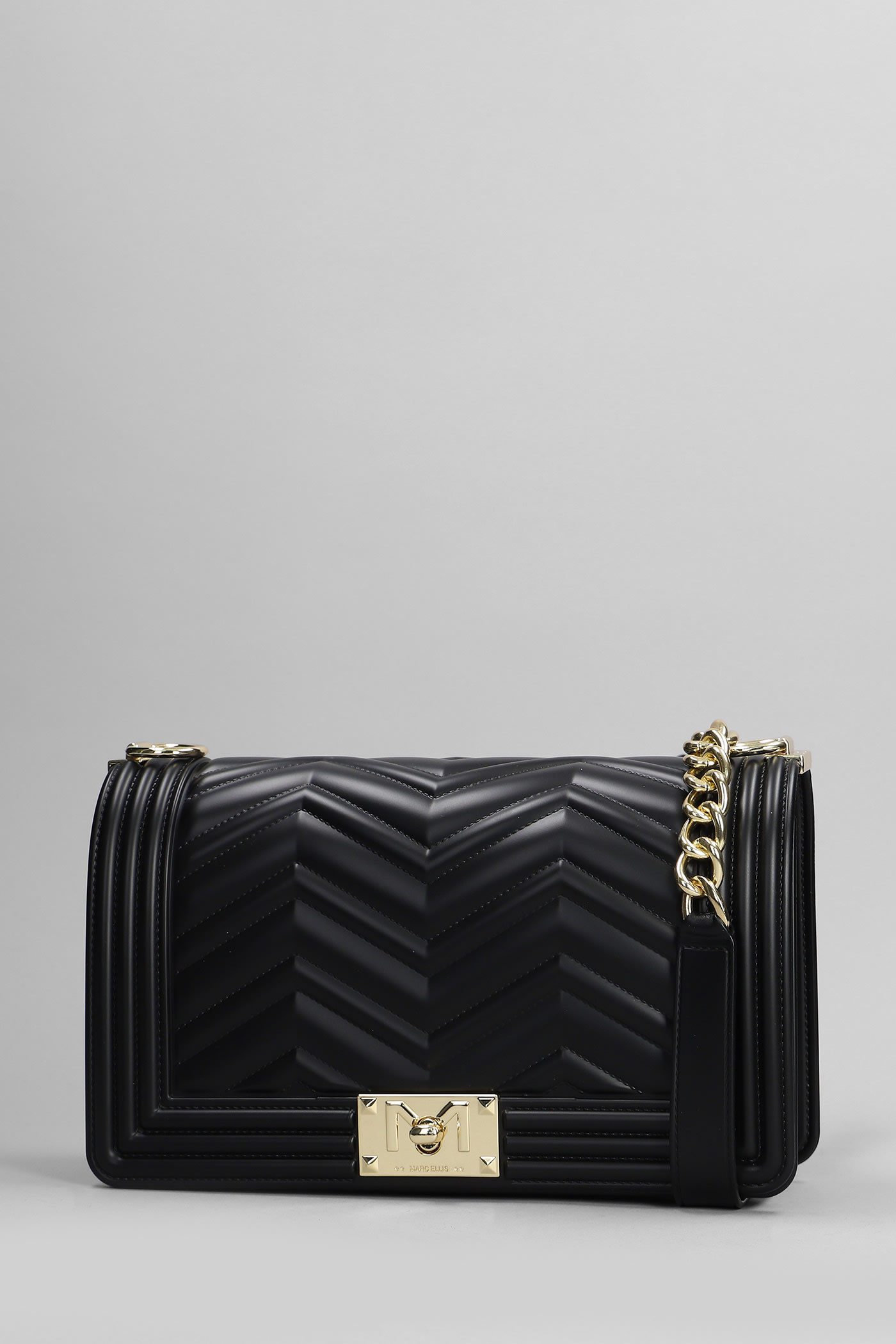 Shop Marc Ellis Flat M Manhattan Shoulder Bag In Black Pvc