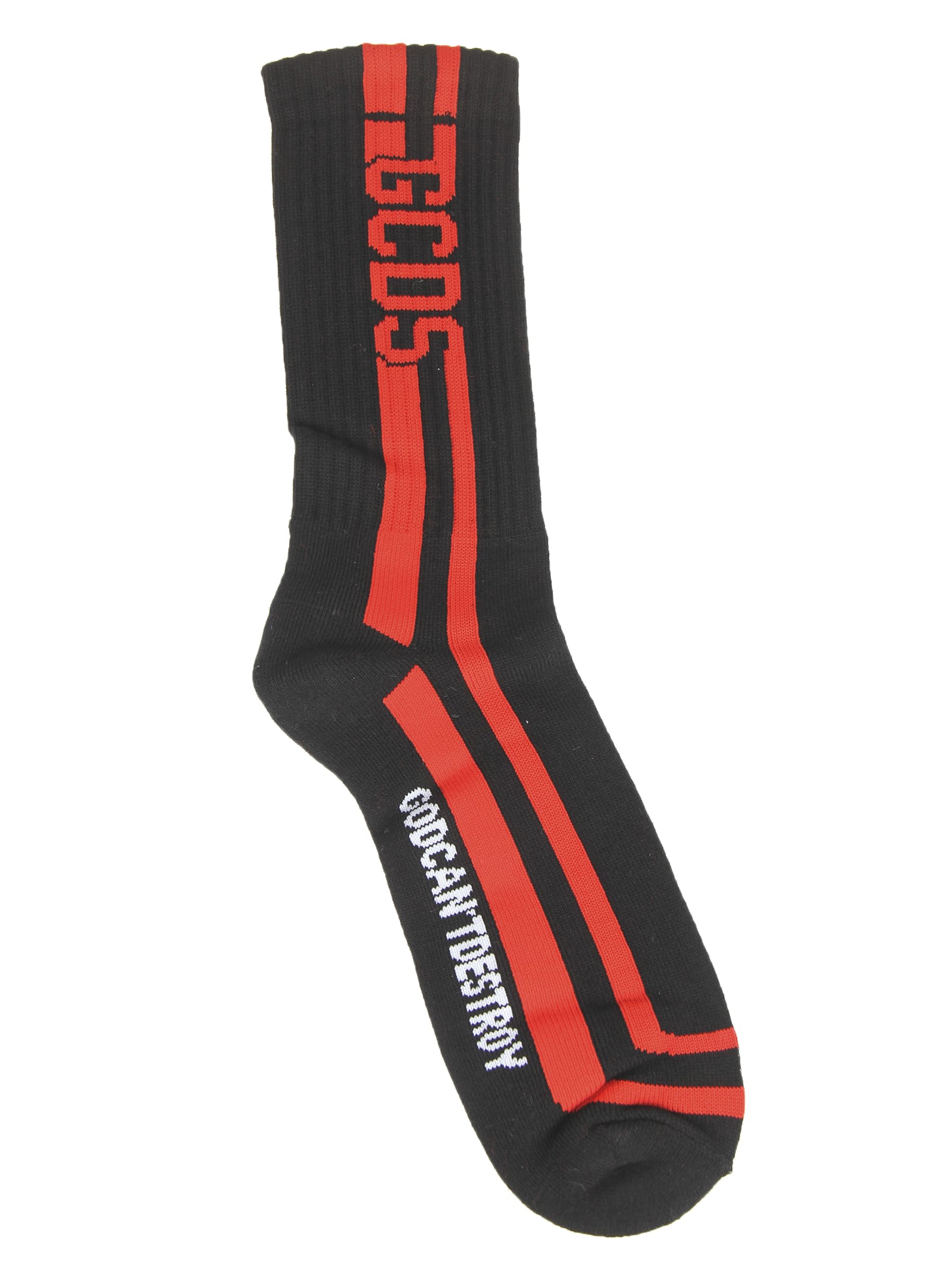 GCDS Black And Red Socks With Logo