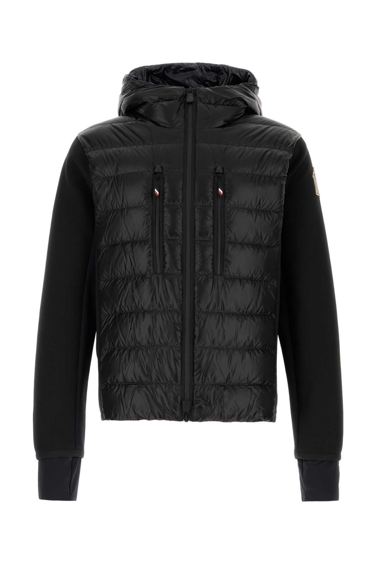 Shop Moncler Black Stretch Polyester Blend Jacket In 999