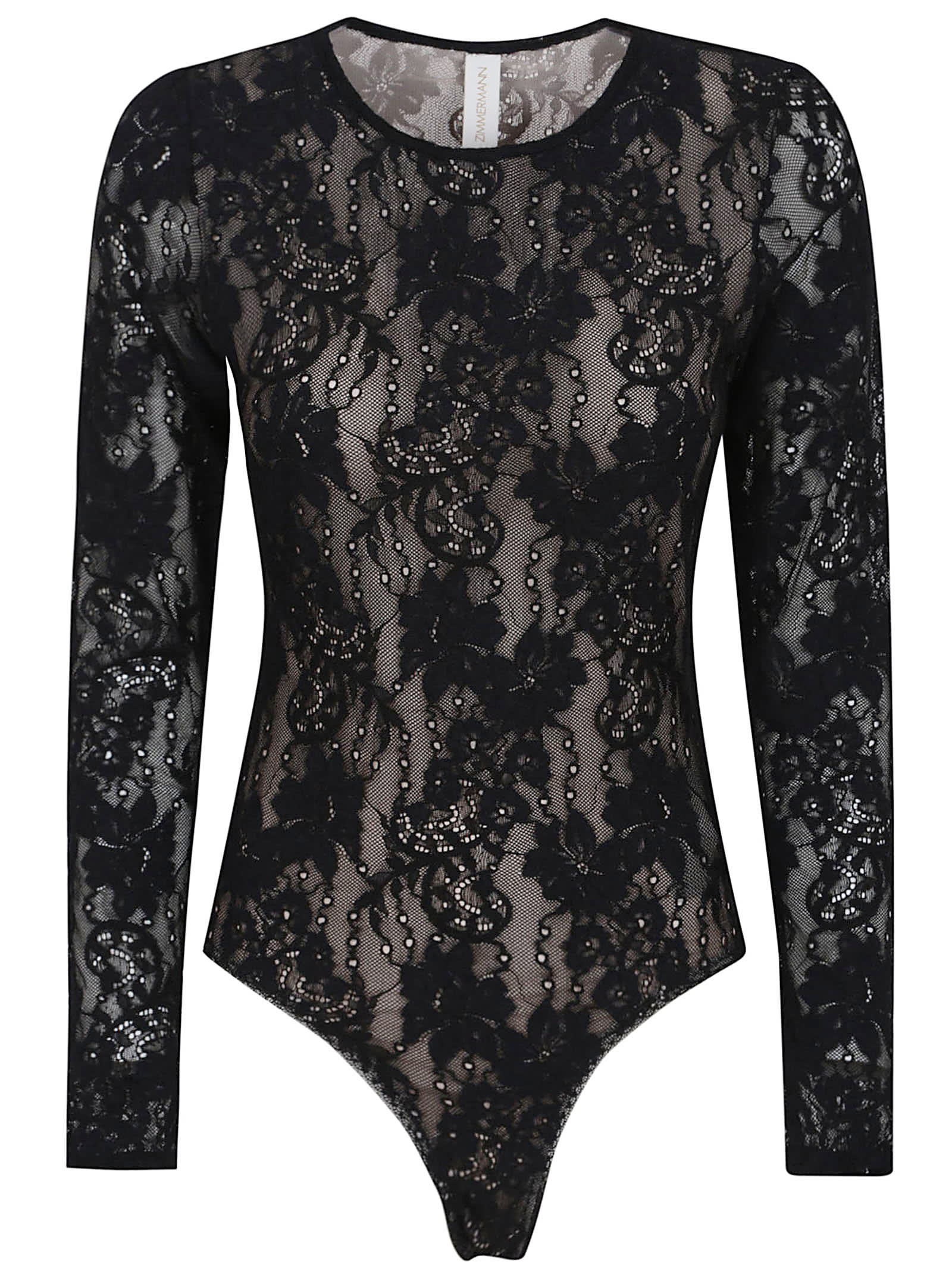 Zimmermann Lace Bodysuit In Black