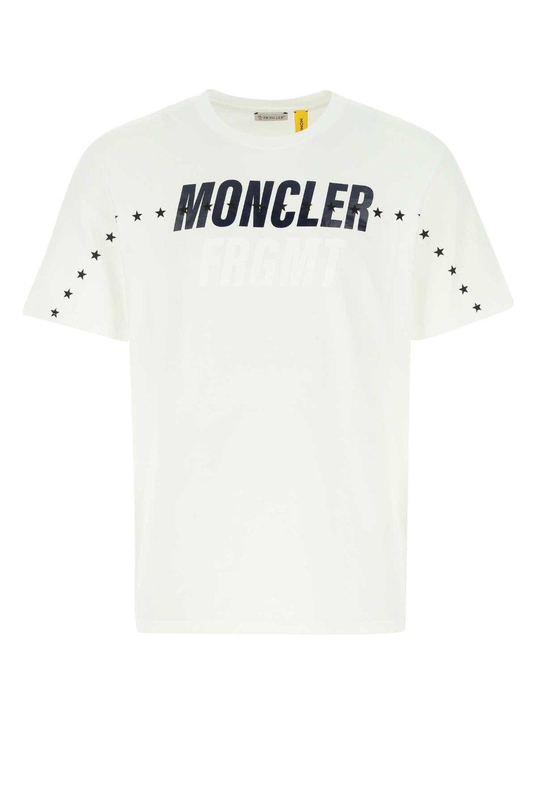 Shop Moncler Genius Moncler X Fragment Hiroshi Fujiwara Logo Printed T-shirt In White