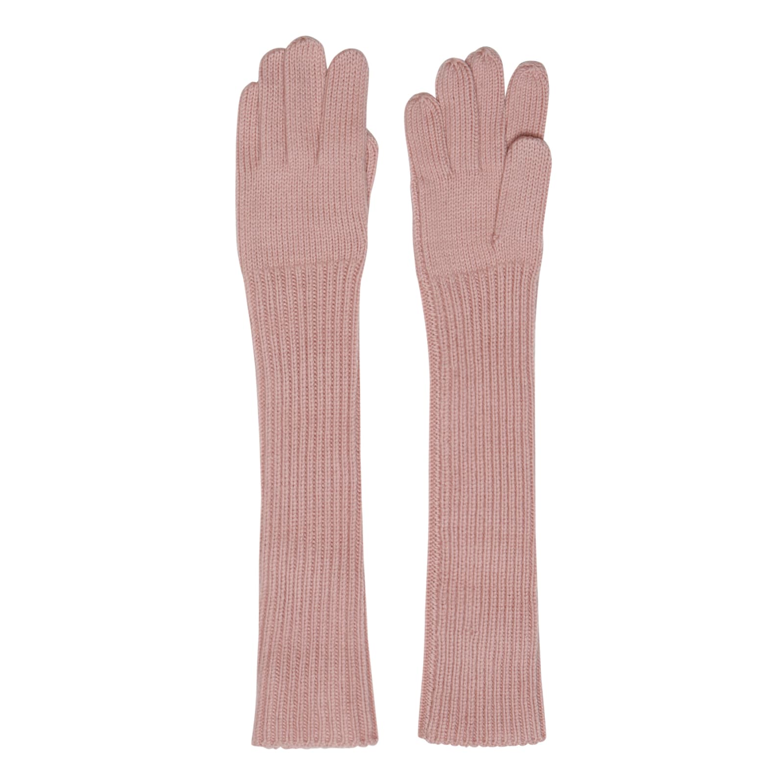 Aspesi Pink Wool Knit Long Gloves
