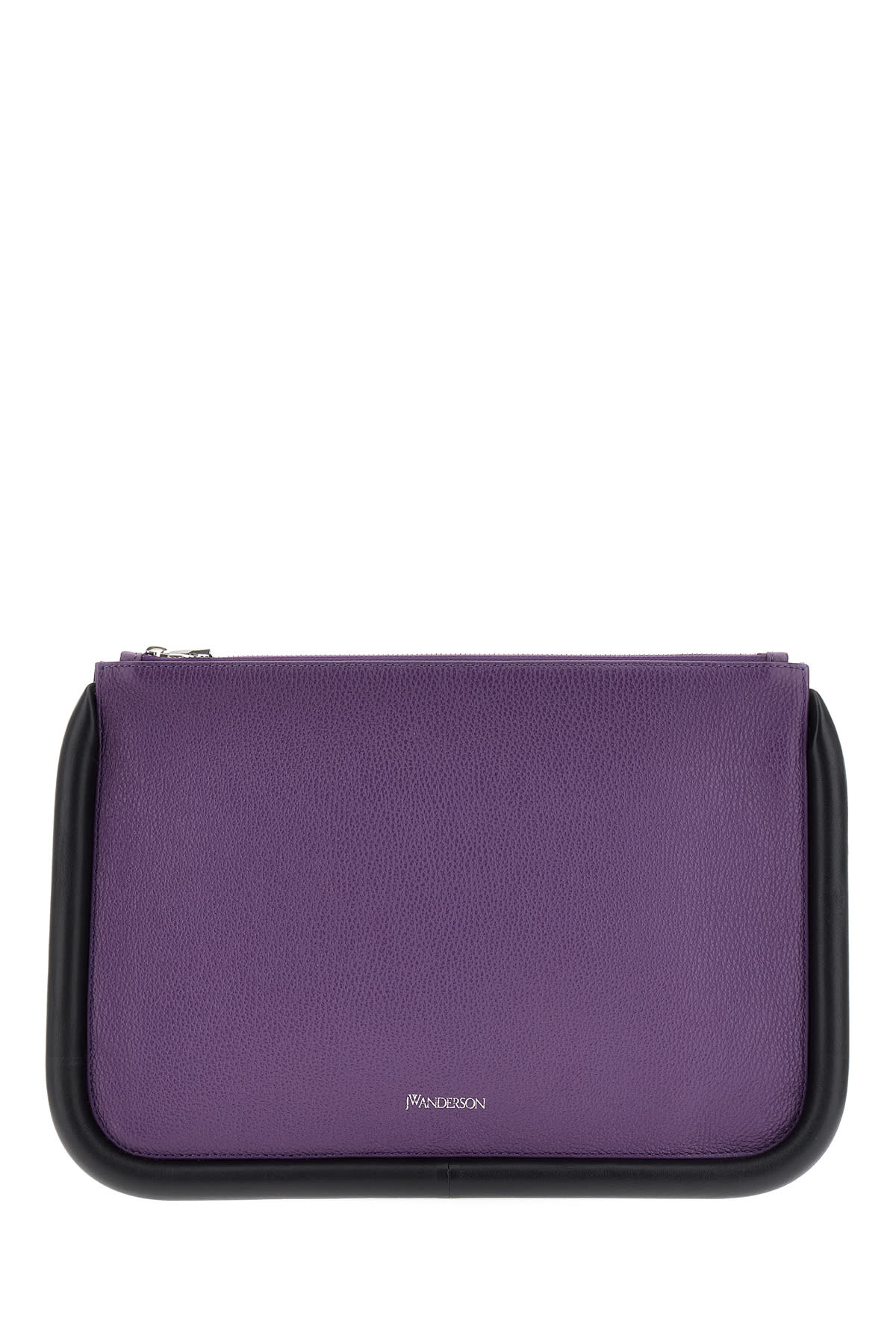 Shop Jw Anderson Purple Leather Large Bumper-tube Clutch In 697