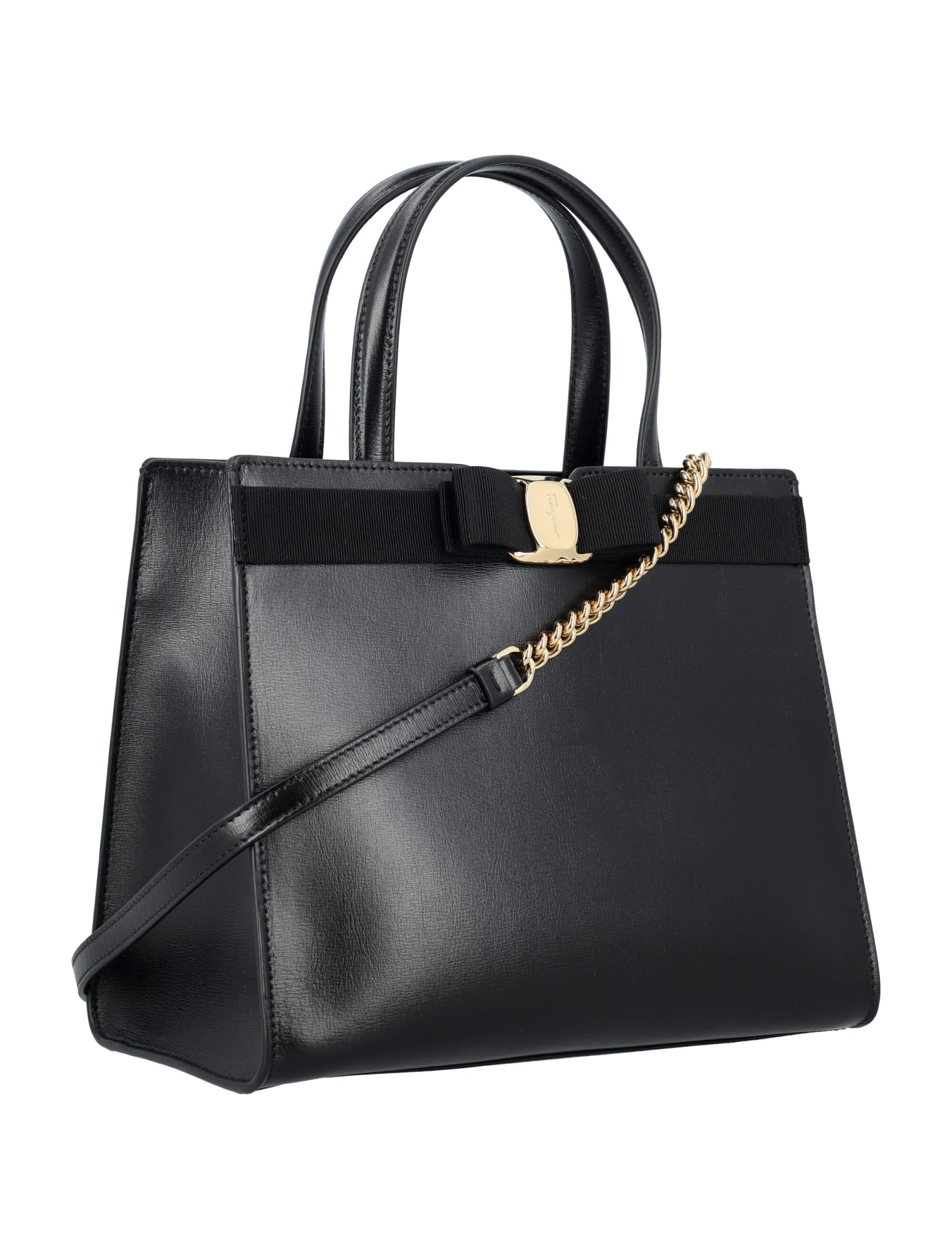 Shop Ferragamo Vara Tote Bag In Nero