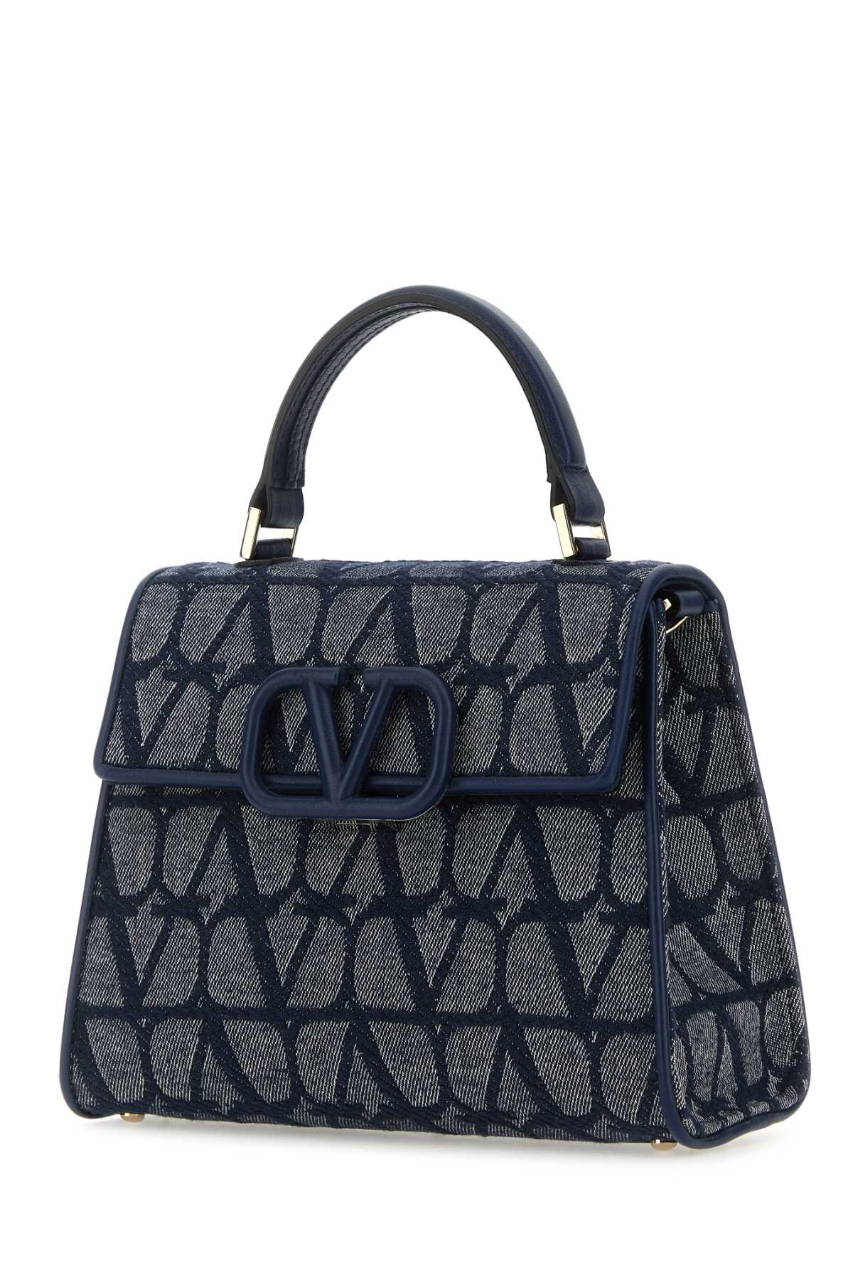 Valentino Garavani Toile Iconographe Vlogo Handbag In Blue