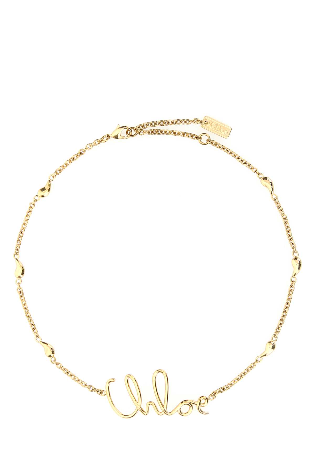 Shop Chloé Gold Metal Necklace In Vintagegold