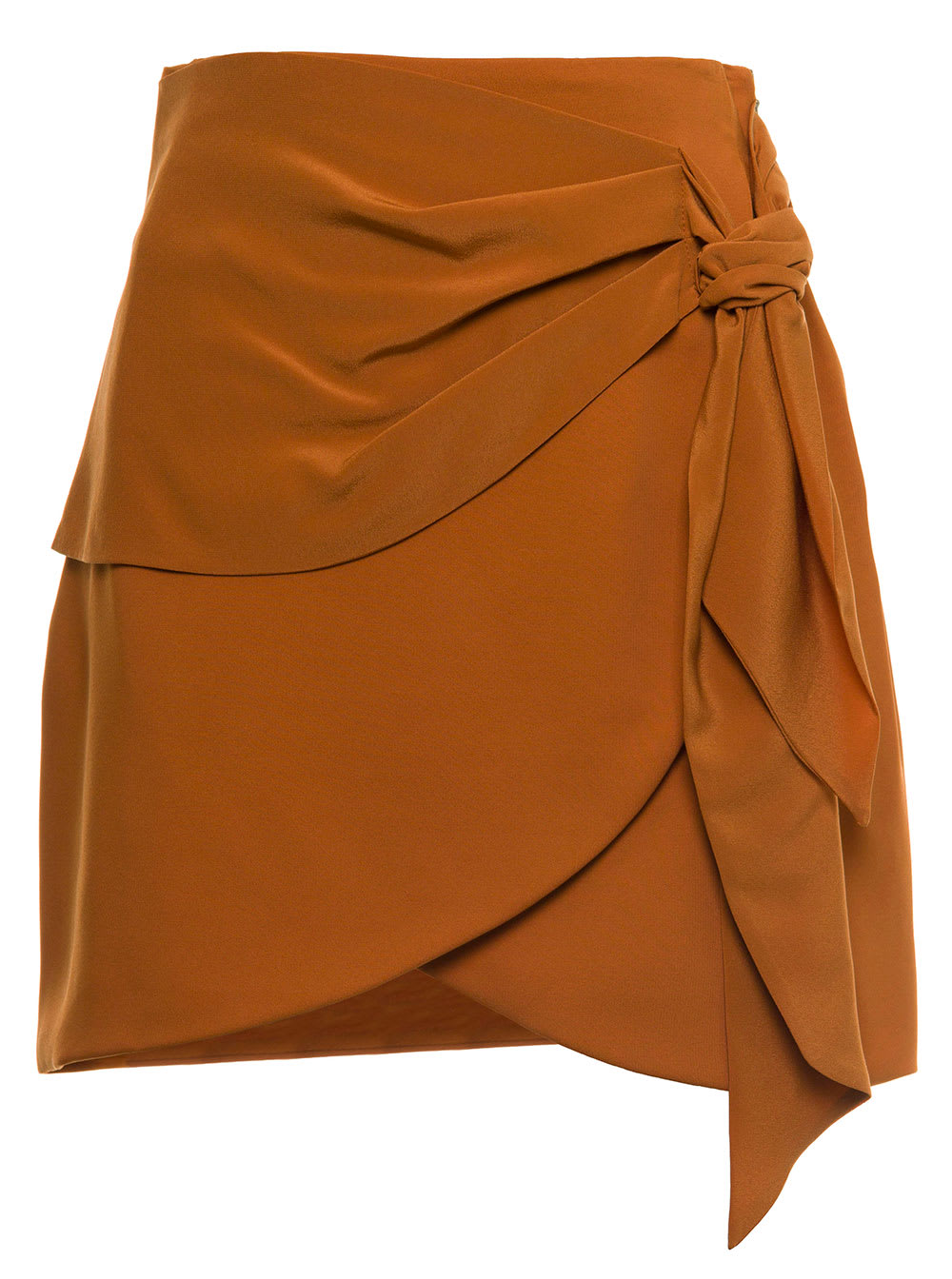 Federica Tosi Brick Color Skirt With Knotted Detail