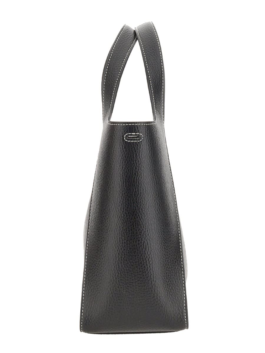 Stella Mccartney Structured Shoulder Bag With Double Handle In Black