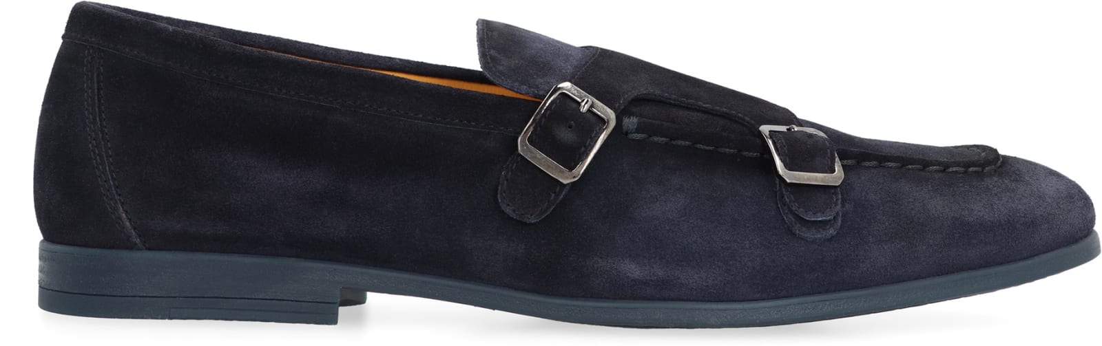 Shop Doucal's Duke Suede Monk-strap Shoes In Blue