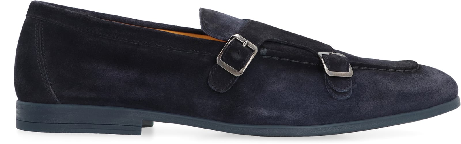 Doucal's Duke Suede Monk-strap Shoes In Blue