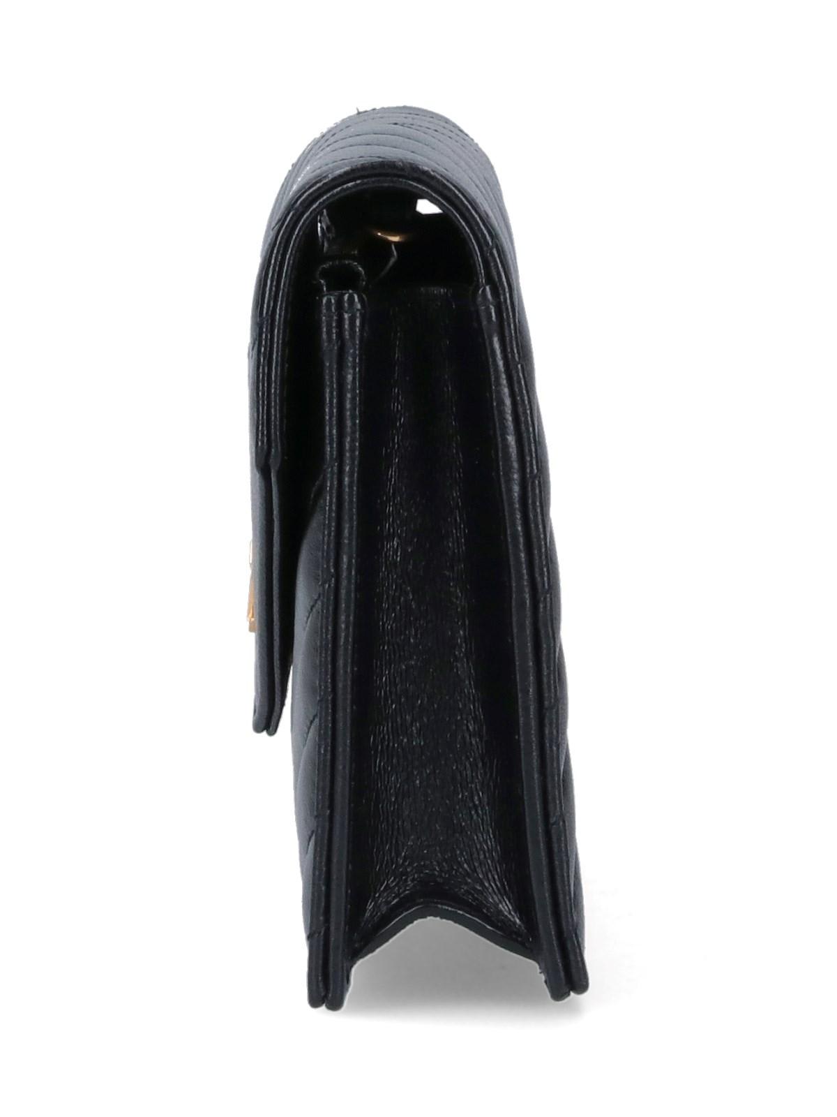 Saint Laurent Envelope Cassandre Chain Wallet In Black