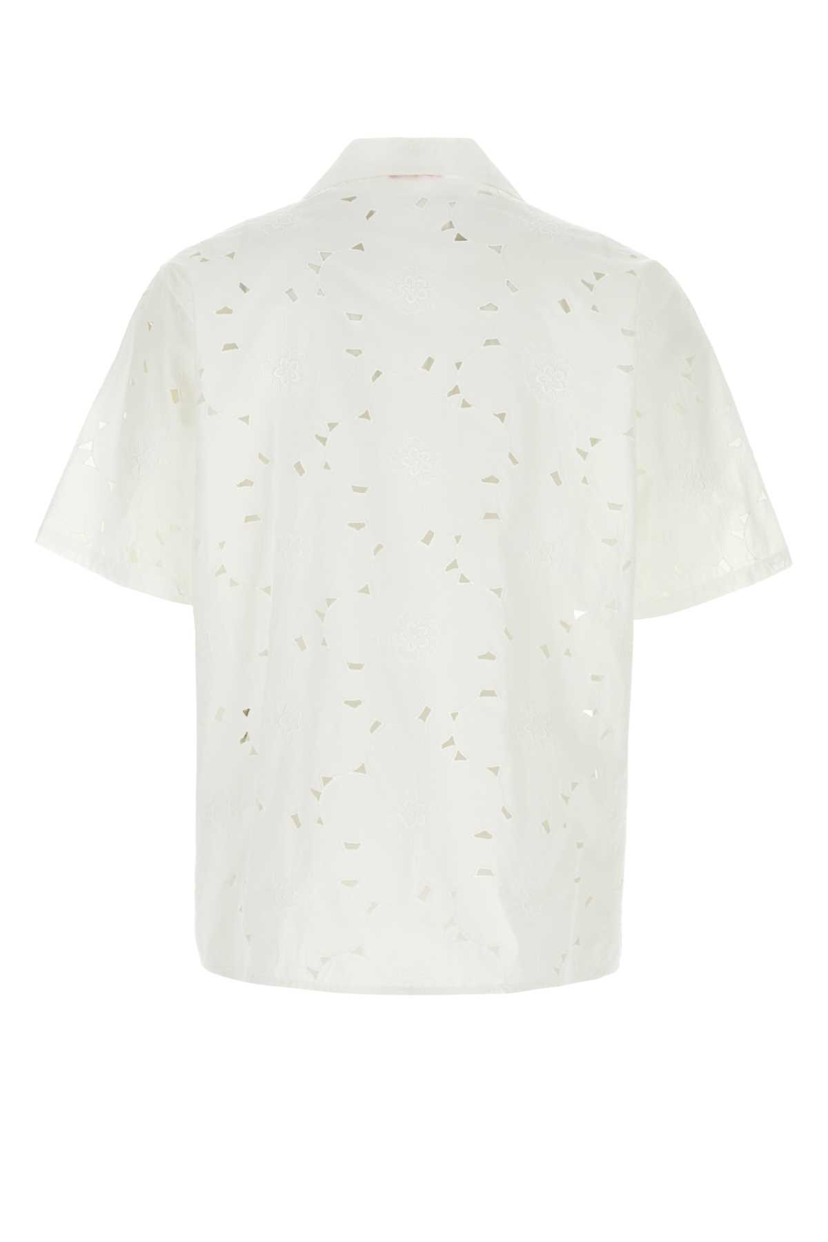 Valentino White Cotton Blend Shirt In Bianco