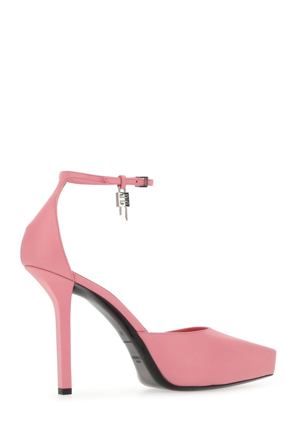 Shop Givenchy Pink Leather G-lock Pumps