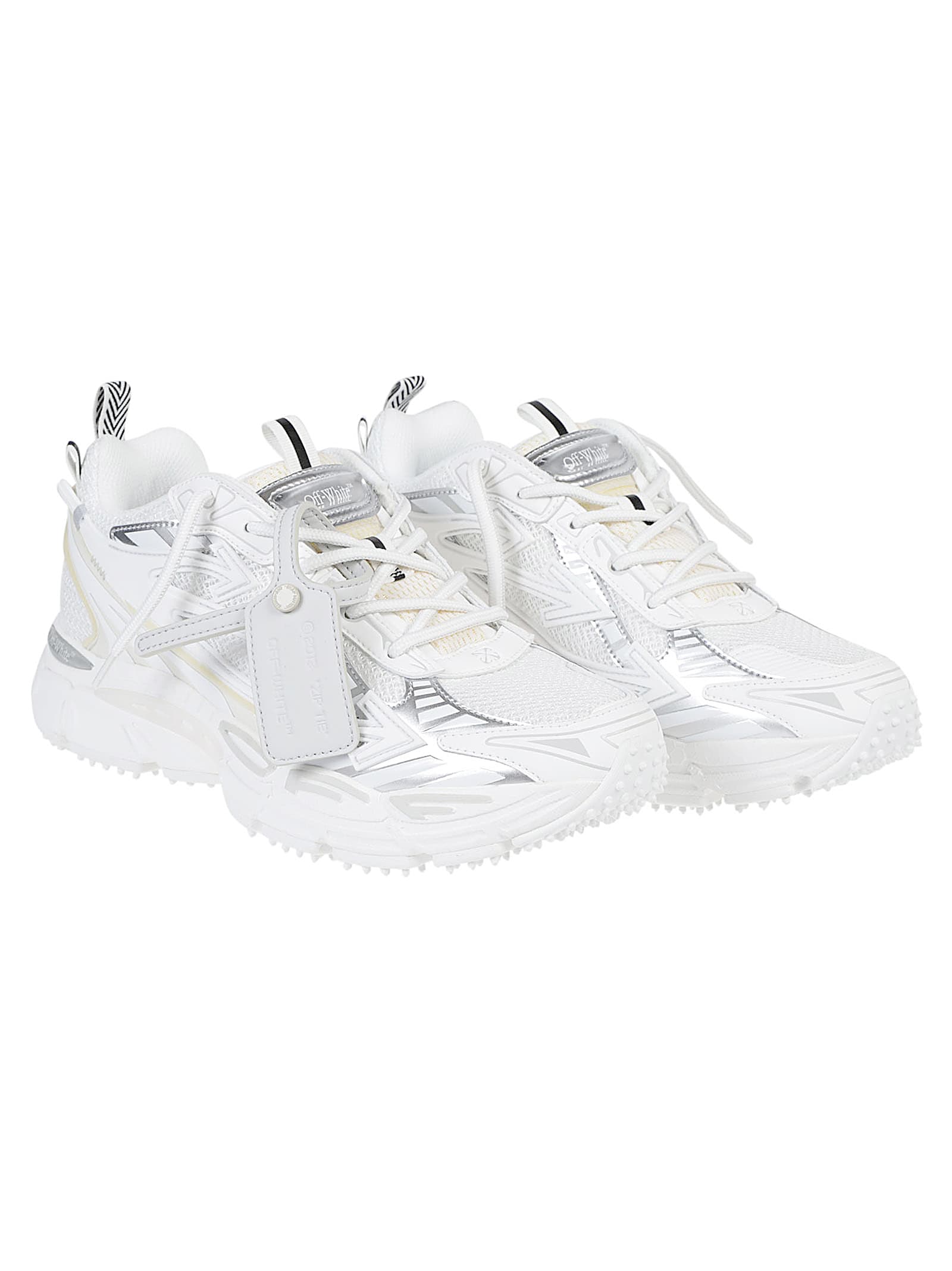 Off-white Ow Be Right White Low Top Sneakers With Zip-tie Detail In Mesh And Leather Man In White
