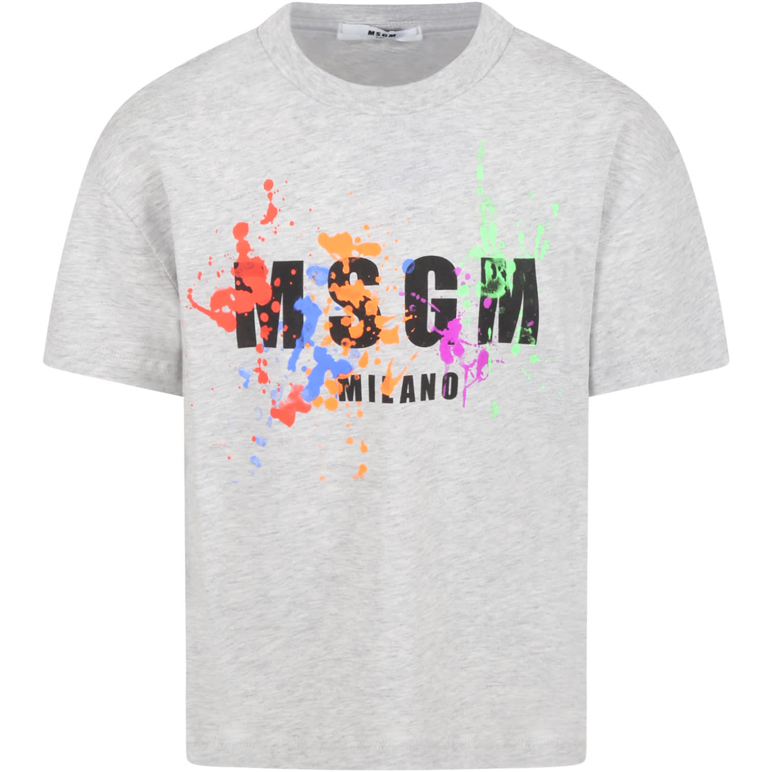 MSGM Grey T-shirt For Boy With Logo