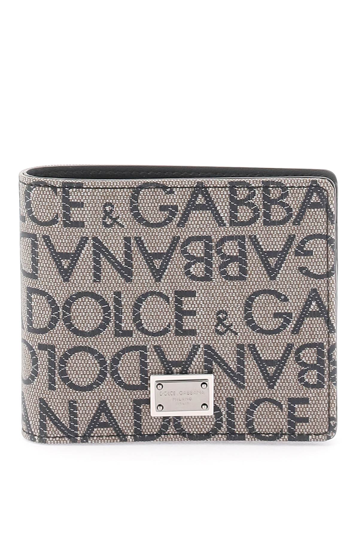 Shop Dolce & Gabbana Jacquard Logo Bi-fold Wallet In Brown