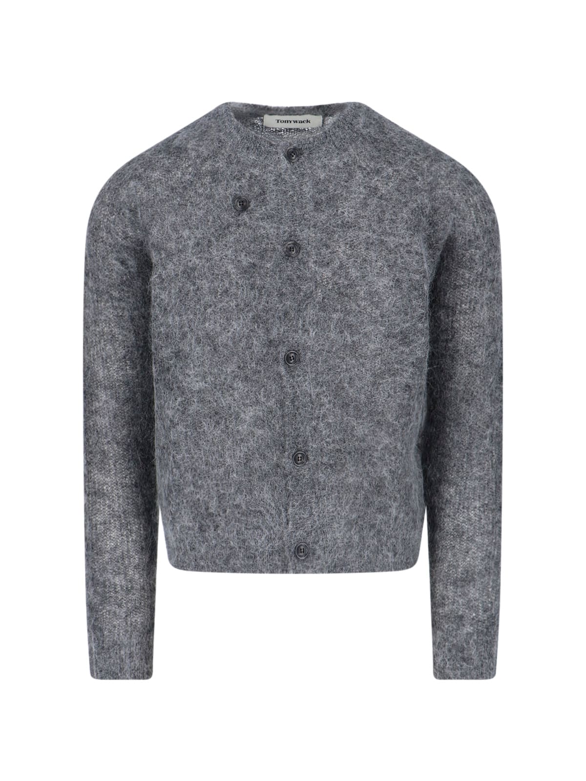 Tonywack Soft Textured Long Sleeve Crew Sweater In Gray