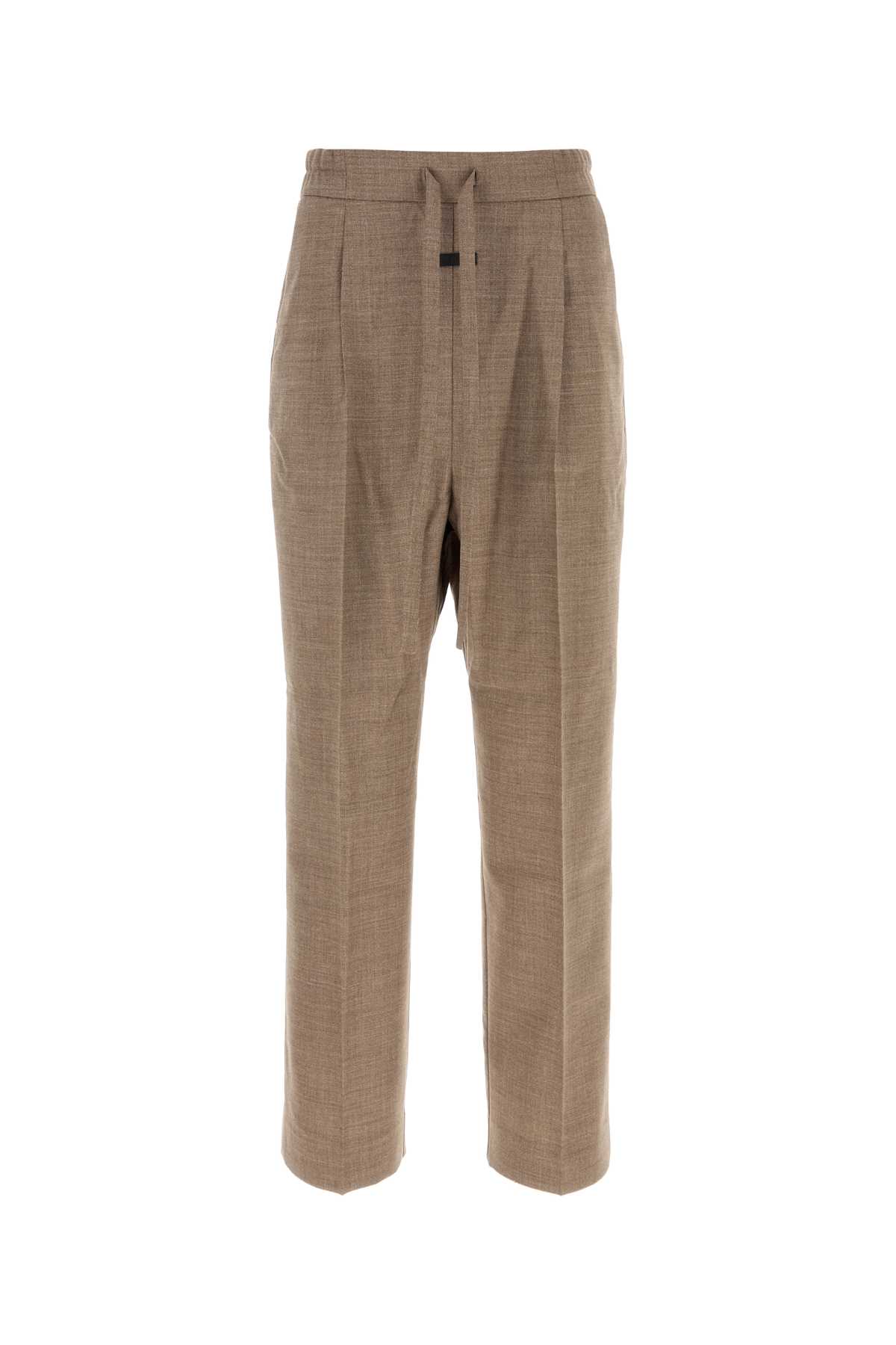 Fear Of God Wide Leg Wool Trousers Featuring Pockets In Brown