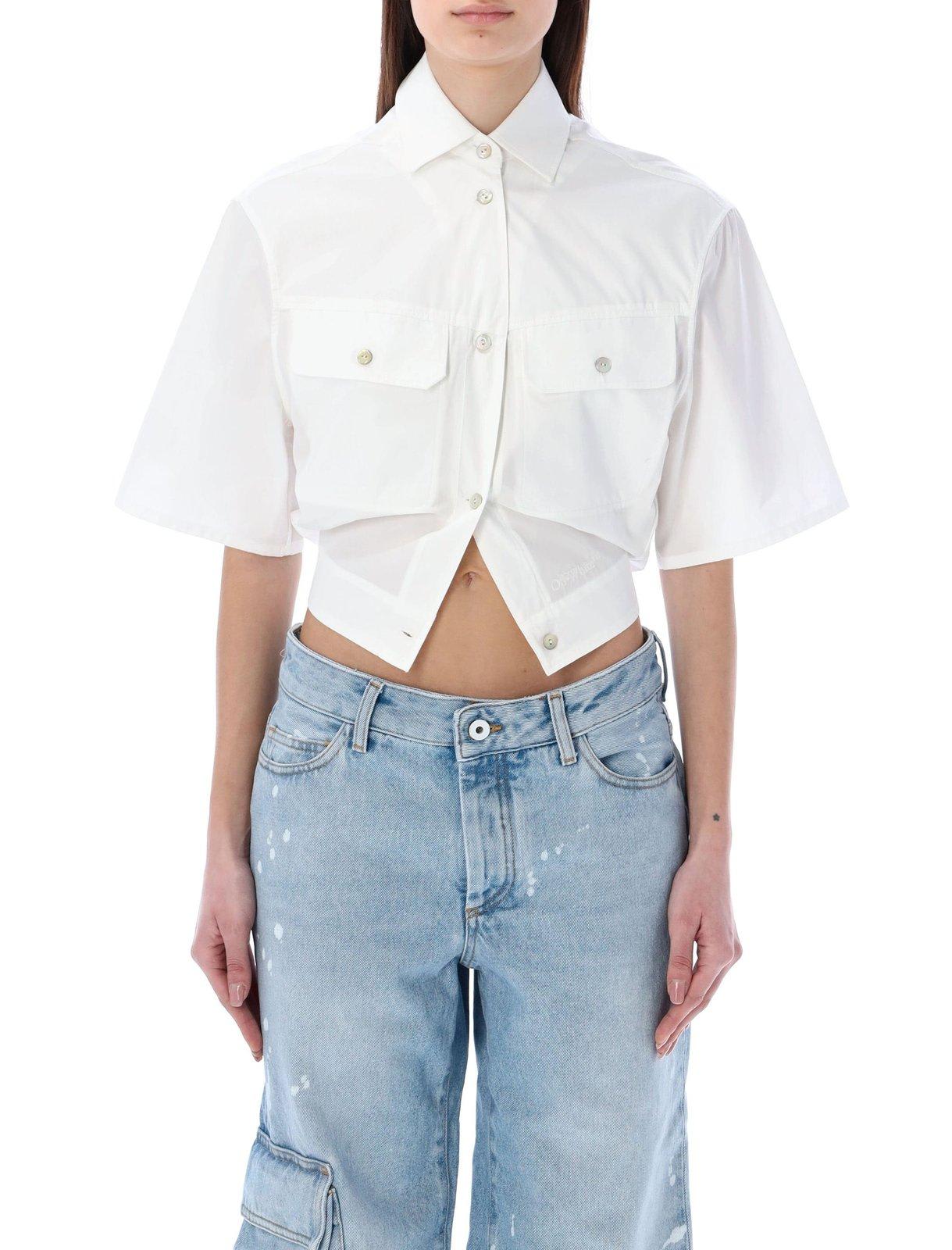 OFF-WHITE BUTTONED SHORT-SLEEVED SHIRT