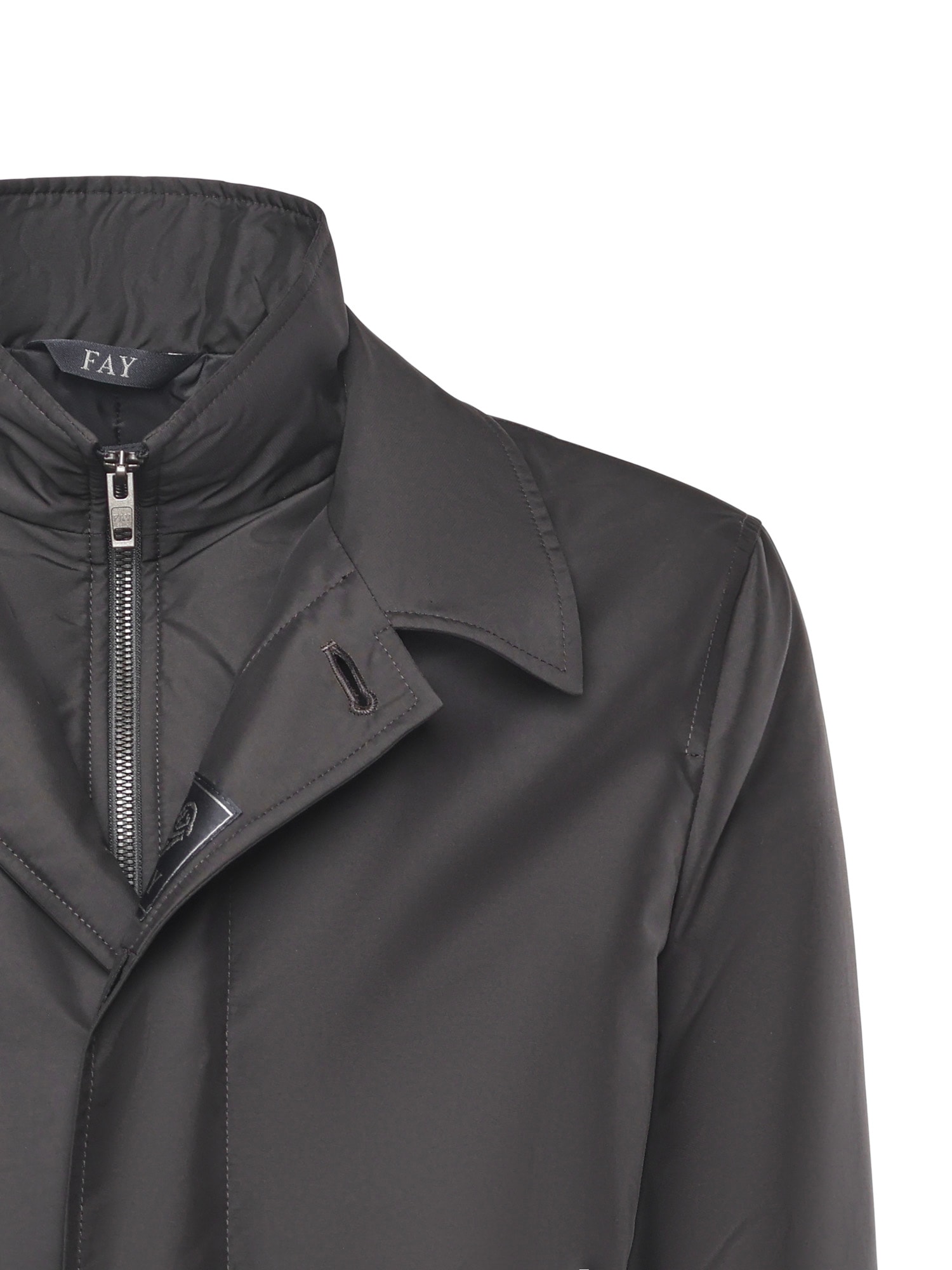 Fay Technical Poplin Morning Coat In Black