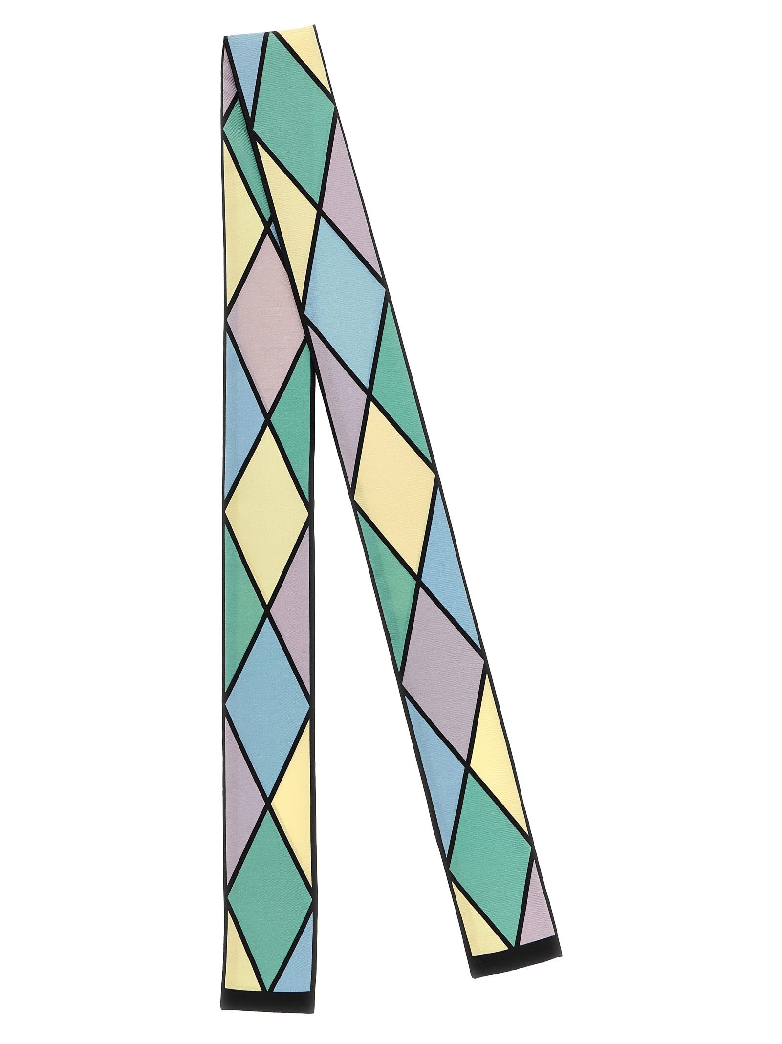 Valentino Geometric Pattern Lightweight Rectangular Scarf In Multi