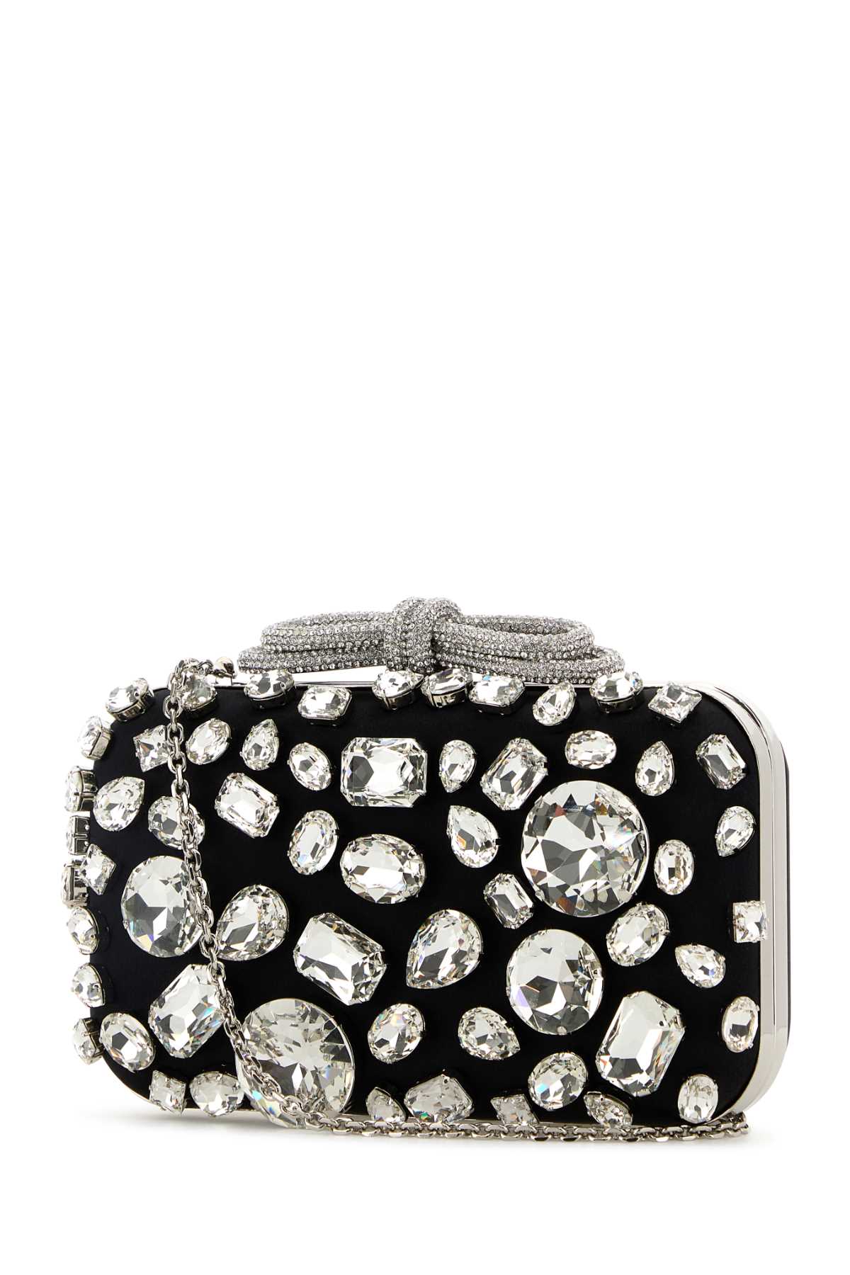 MACH &AMP; MACH BLACK SATIN CLUTCH