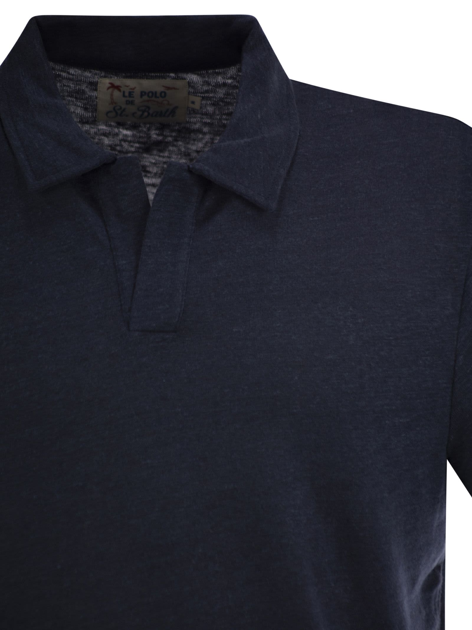 Mc2 Saint Barth Classic V-neck Polo Shirt With Short Sleeves