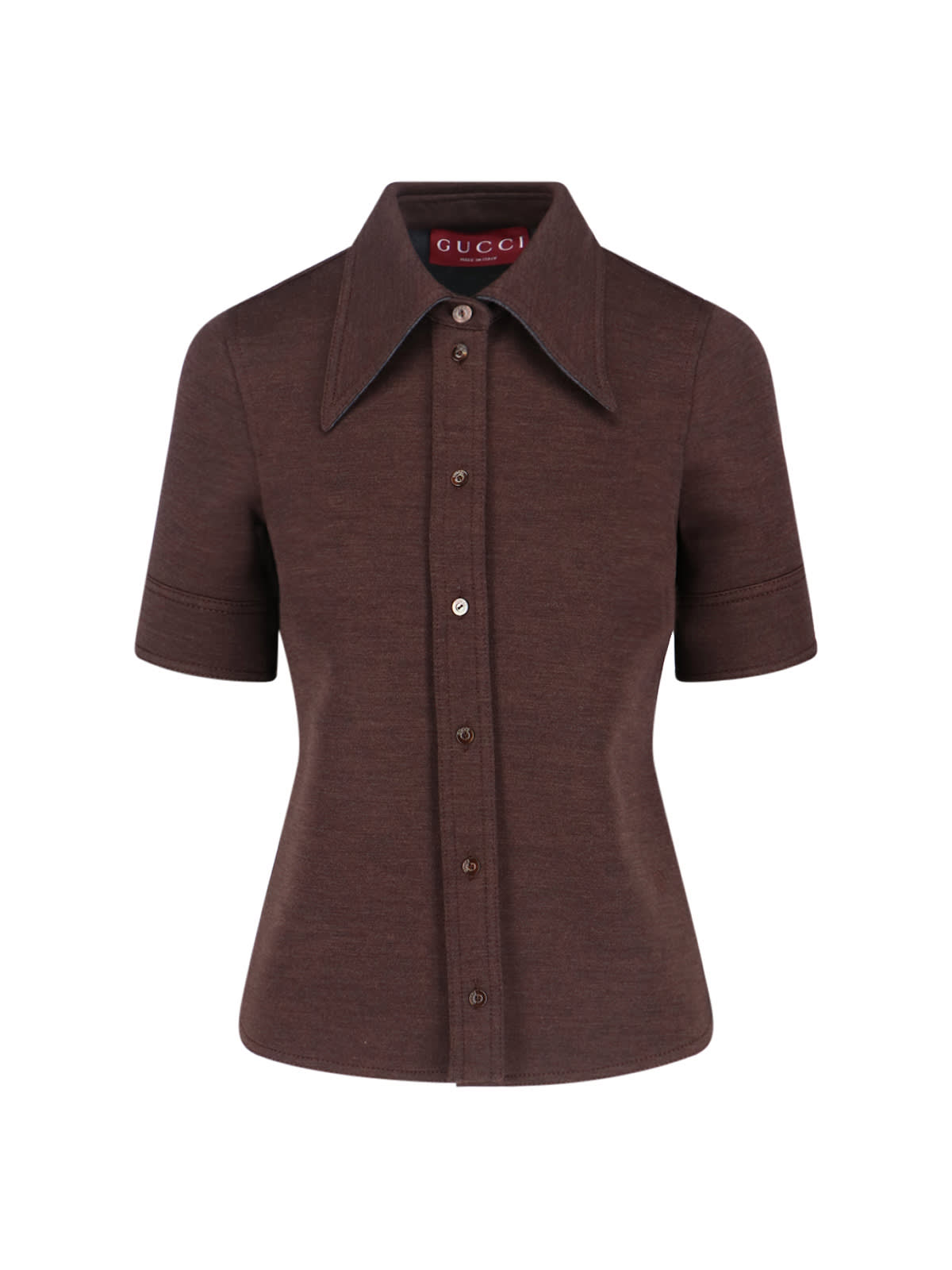 Gucci L-blend Jersey Shirt In Burgundy