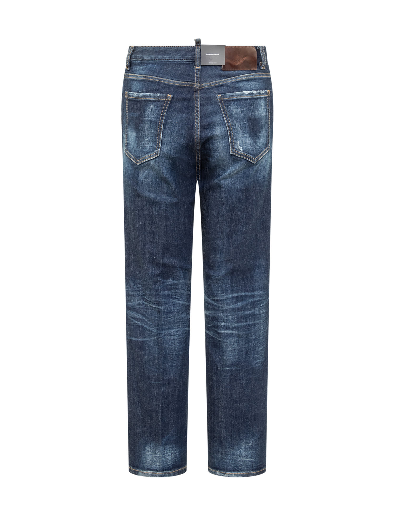 Shop Dsquared2 Boston Jeans In Navy Blue