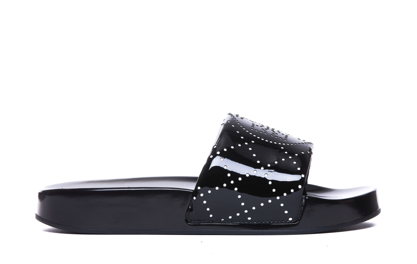 Shop Tory Burch Double T Sliders In Black