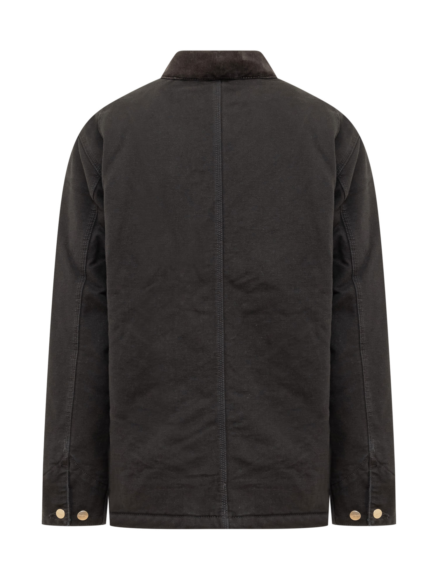 Shop Carhartt Coat Jacket In K Black / Black Aged Canvas