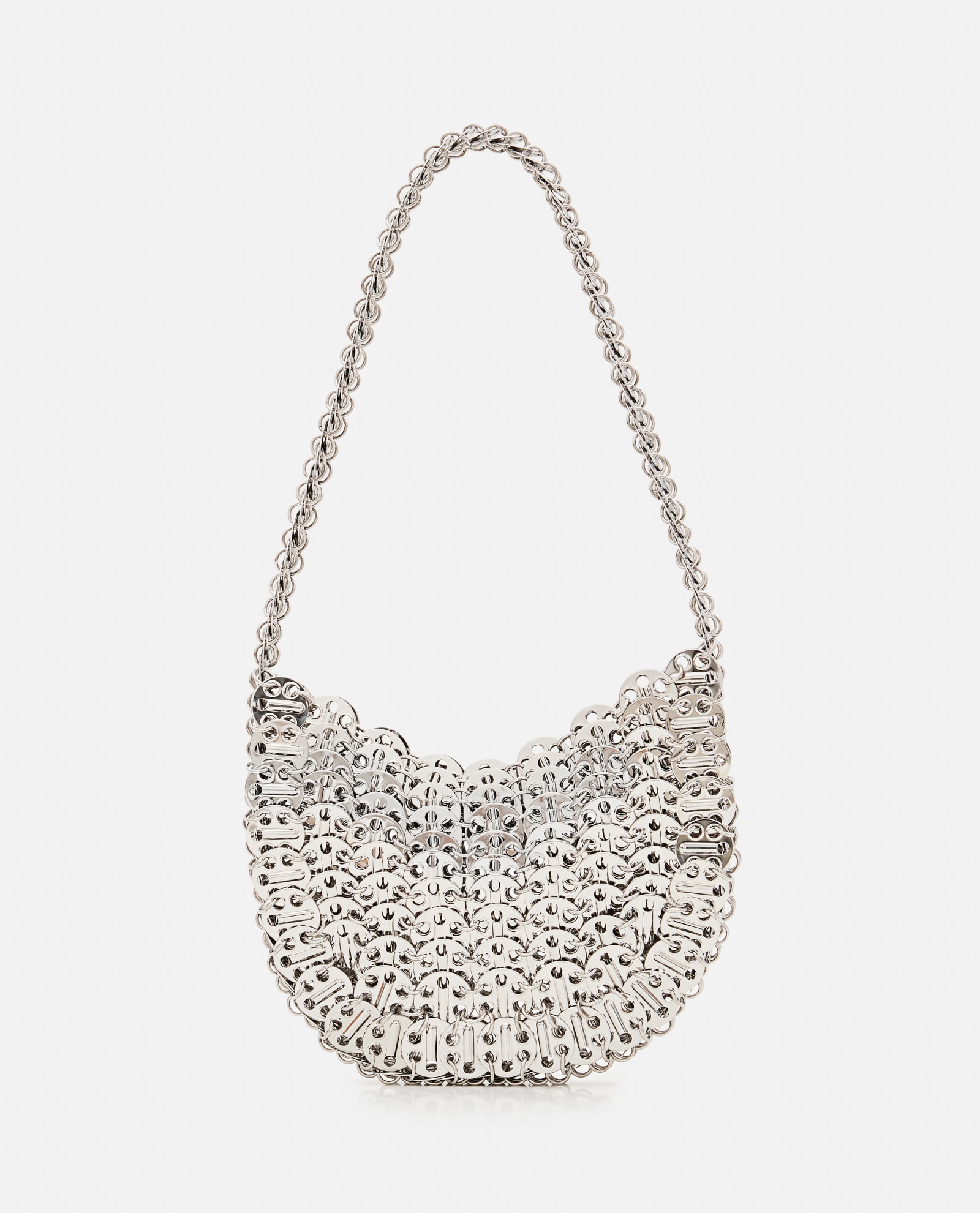 Shop Rabanne 1969 Moon Shouder Bag In Silver