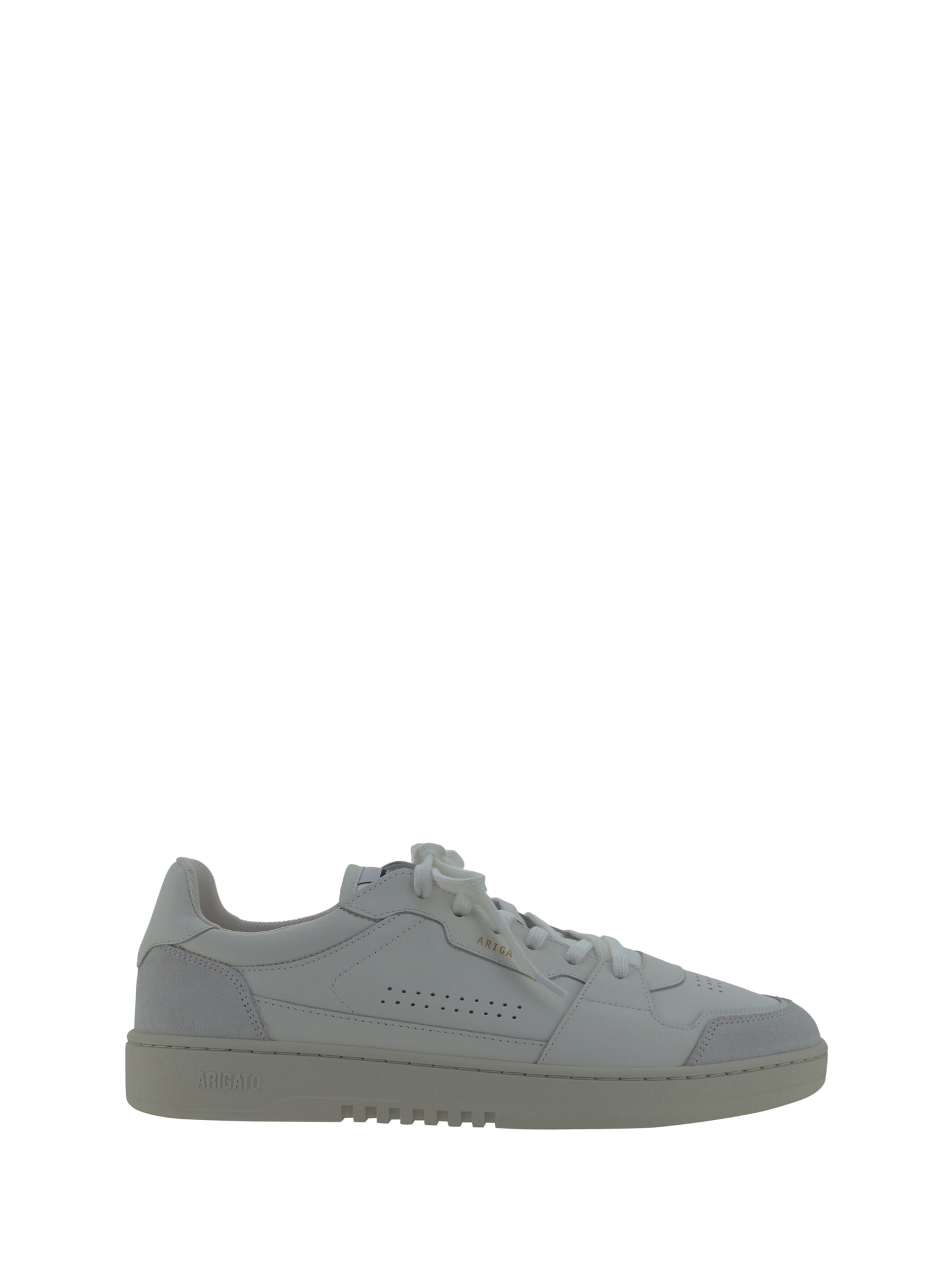 Axel Arigato Calfskin Dice Lo Sneakers With Suede Panels In White