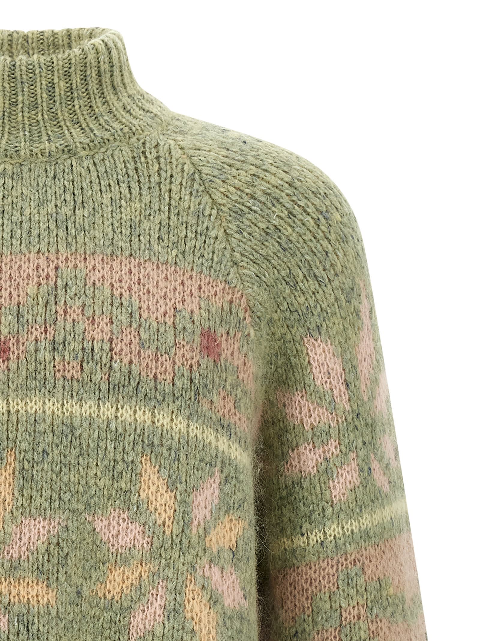 Magliano Intarsia-pattern Mock-neck Sweater In Yellow
