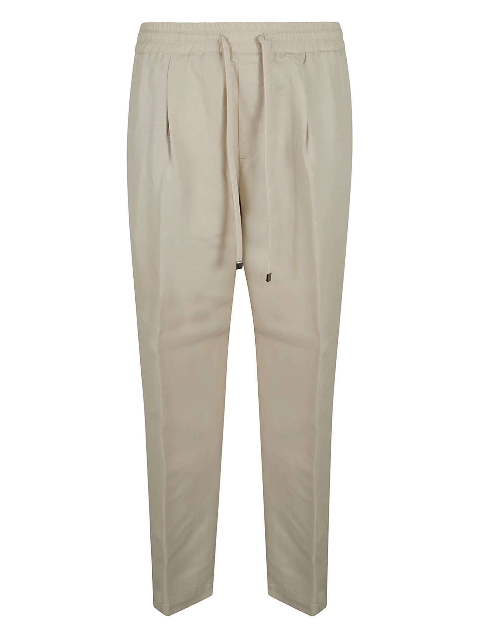 Shop Jacob Cohen Drawstringed Trousers In Cream Beige
