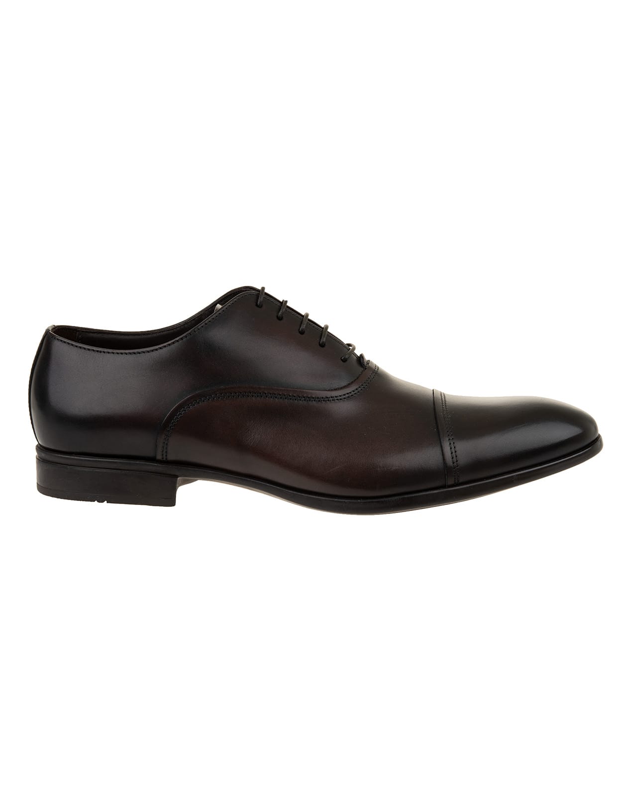 Doucals Man Oxford Lace-up Shoe In Smooth Dark Brown Leather