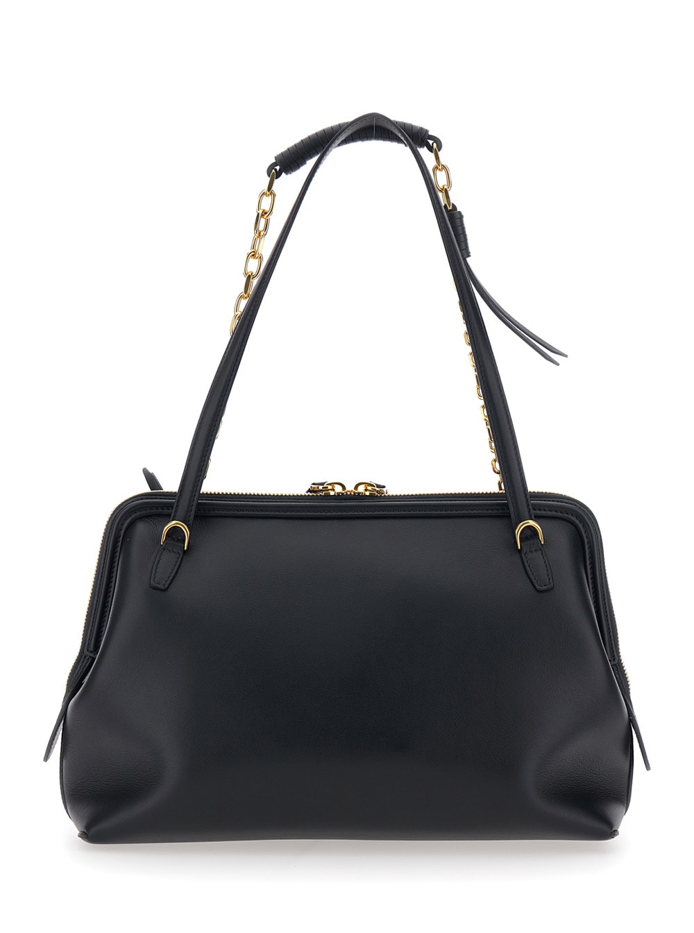 Etro Small Leather Doc Shoulder Bag In Black