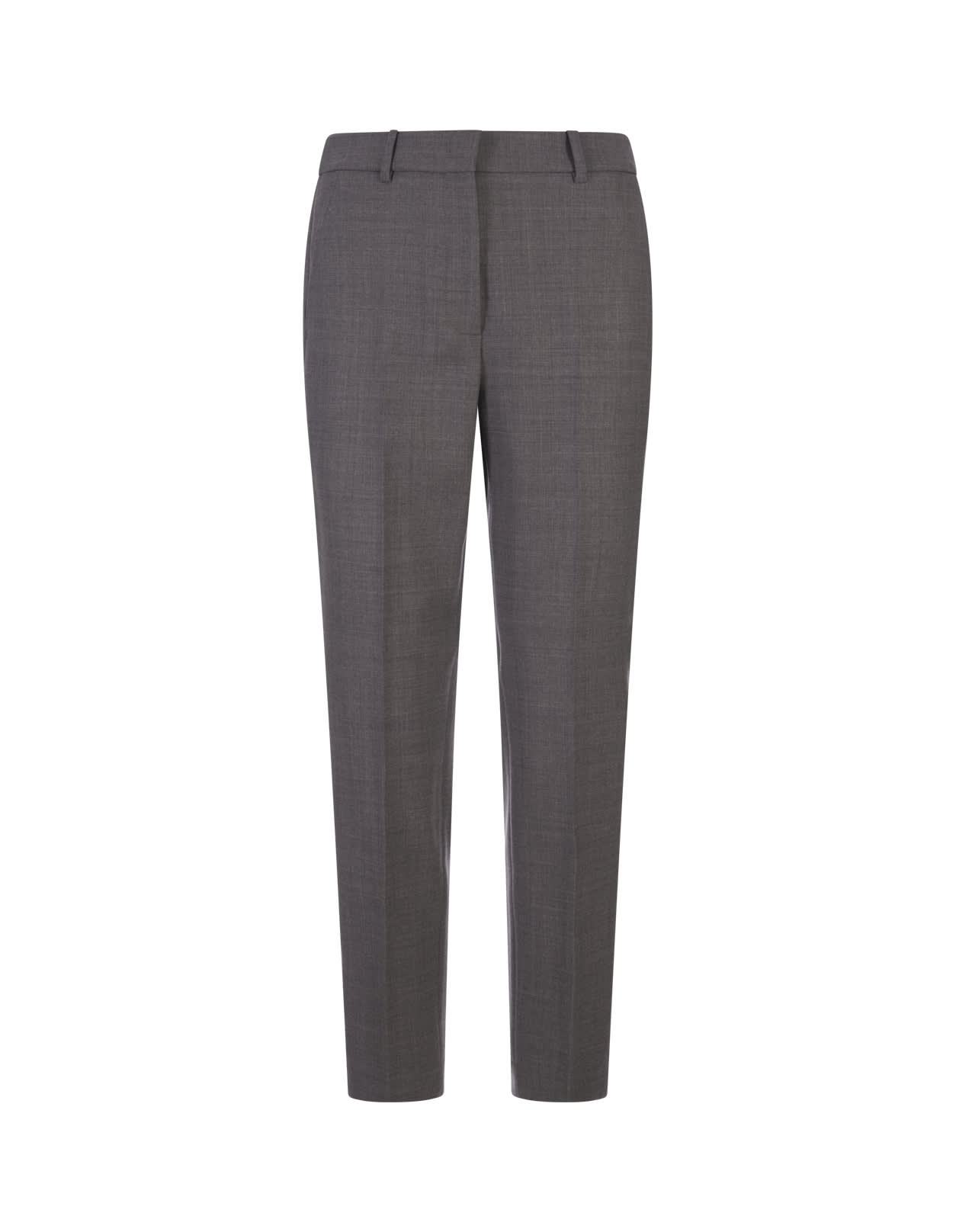 Shop Incotex Grey Stretch Wool Tailored Trousers