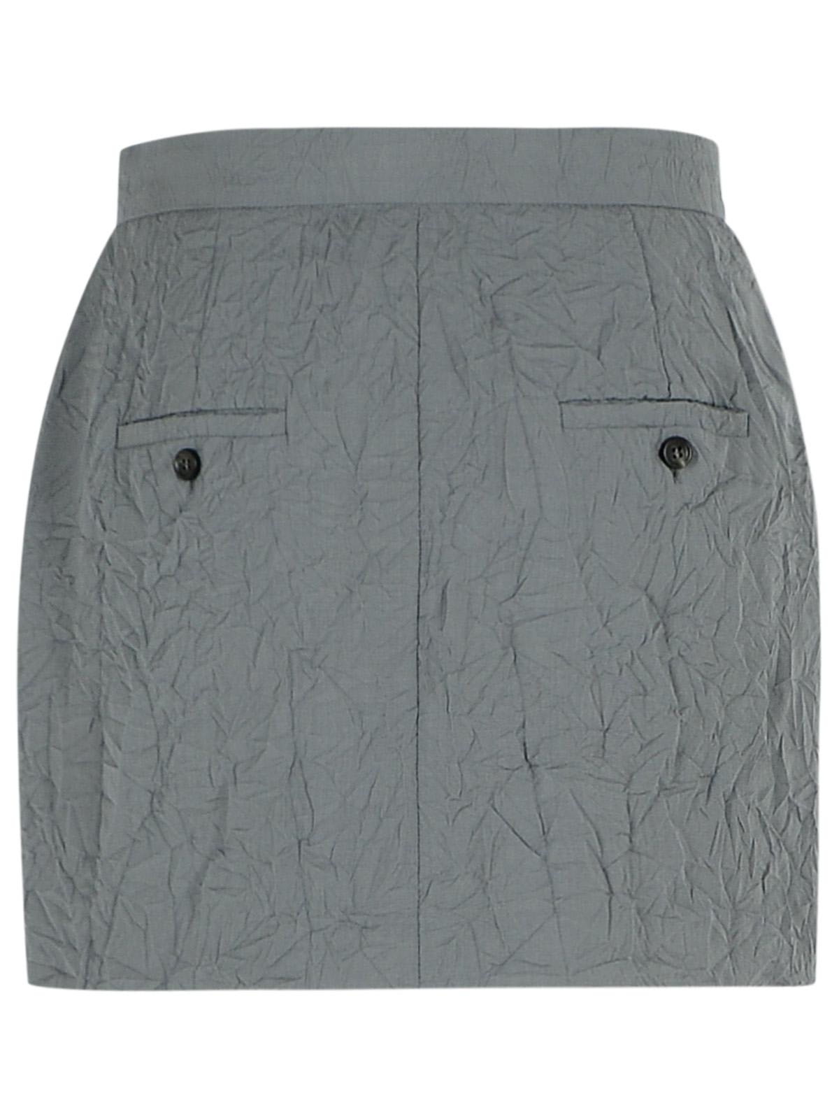 Max Mara Grey Wool Mini Skirt In Grey