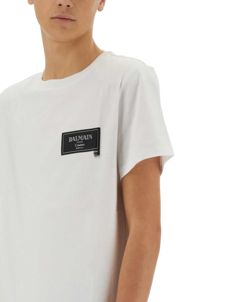Shop Balmain T-shirt With Logo In White