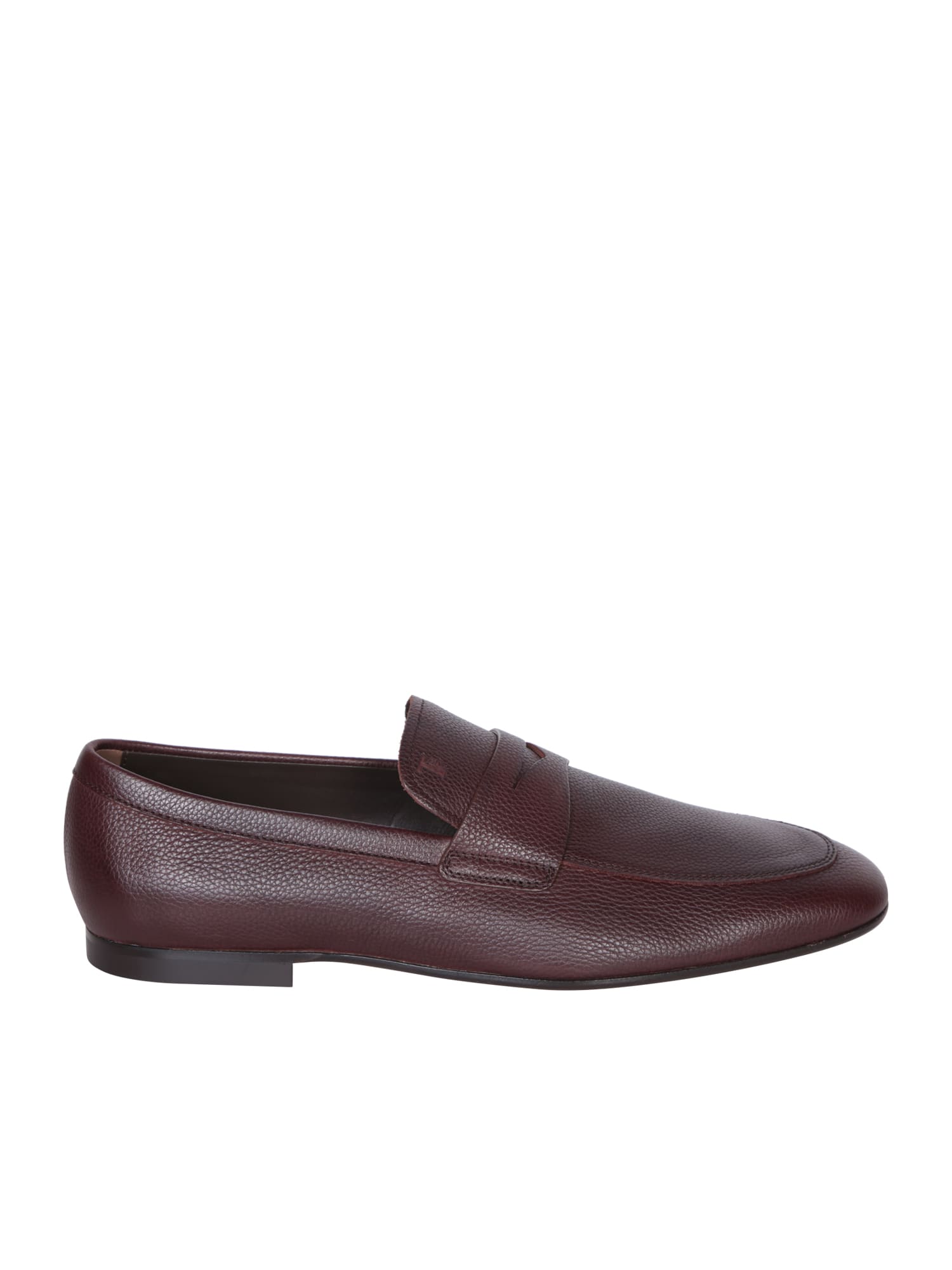 Shop Tod's Hammered-weave Brown Loafers