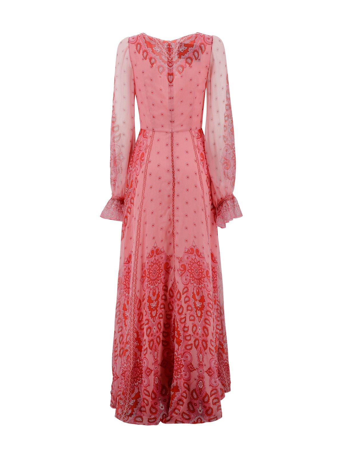 Etro Printed Twisted Silk Maxi Dress