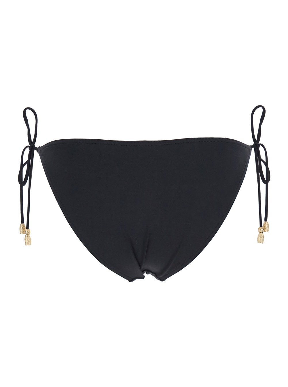 Eres Exquise Black Bikini Bottoms With Beaded Embellishments And Adjustable Tie Closure In Tech Fabric St In Black